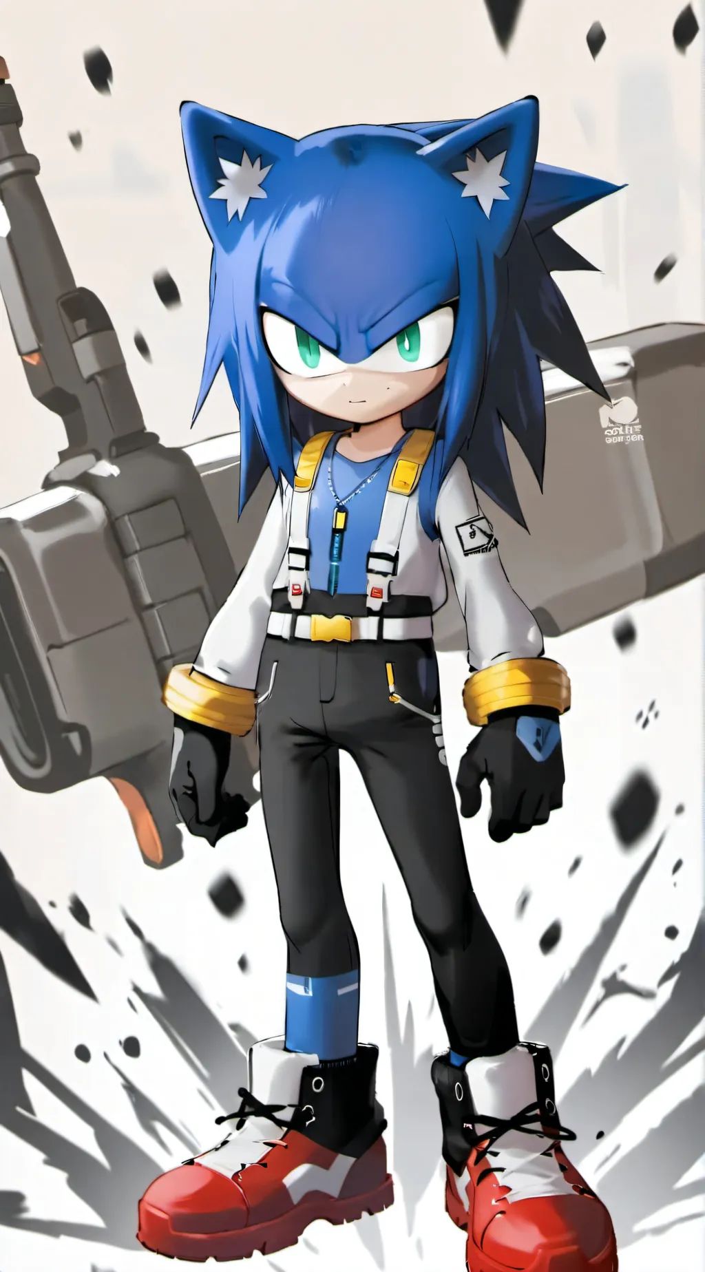 ai character: dark sonic background