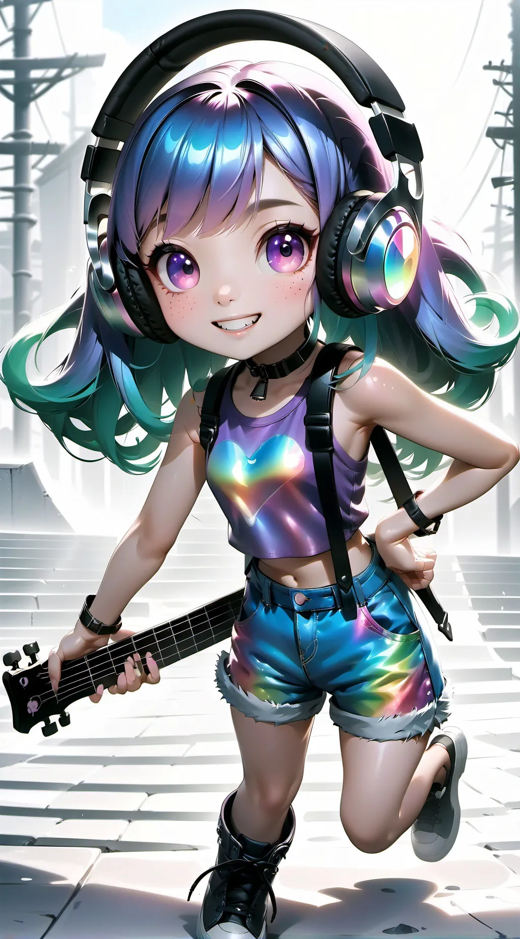 ai character: Violet background