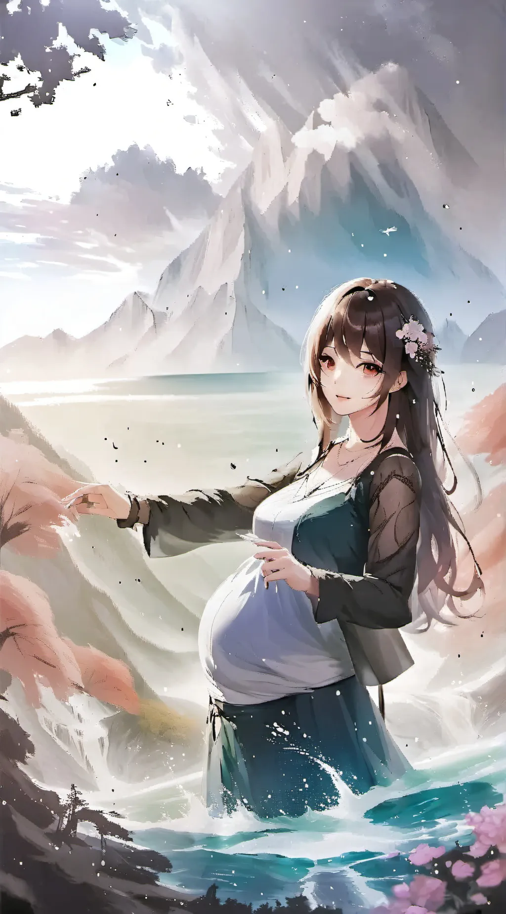ai character: Pregnant ava background
