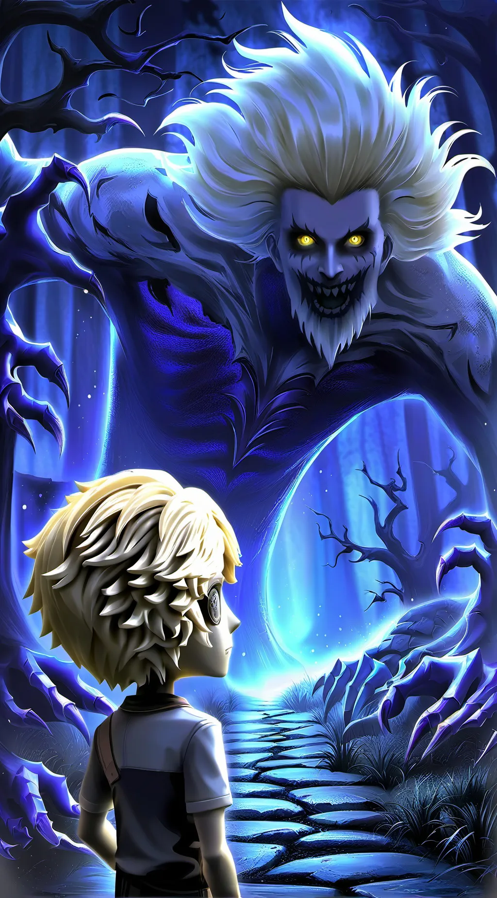 ai character: forest background