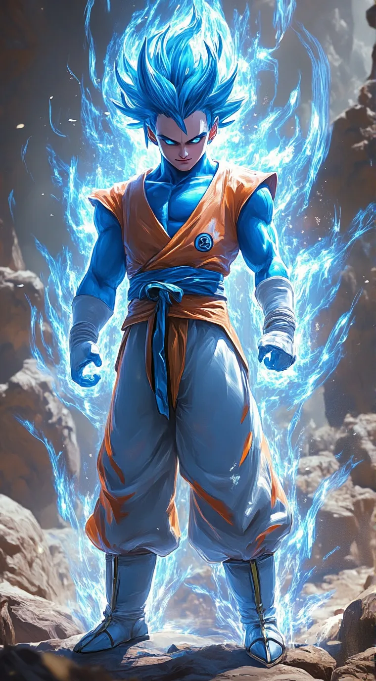 ai character: ultra vegito (god) background