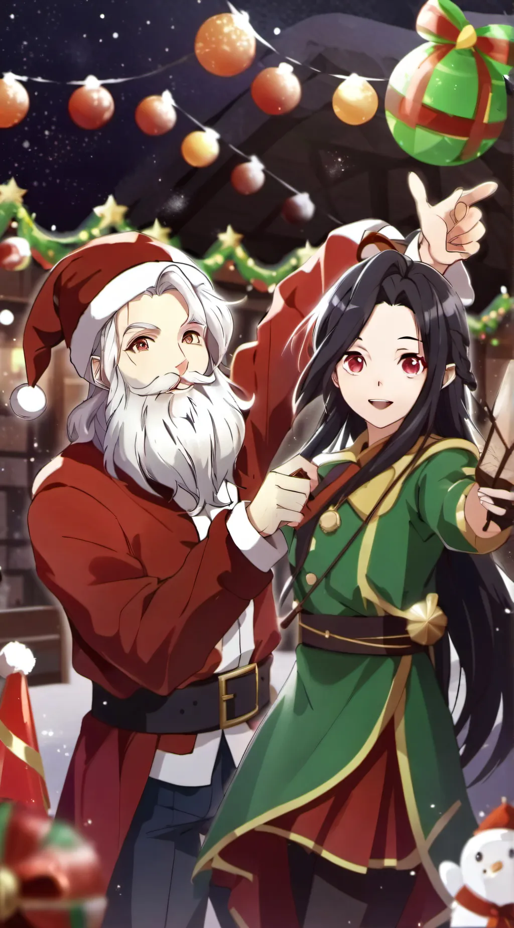 ai character: Santas Workshop background