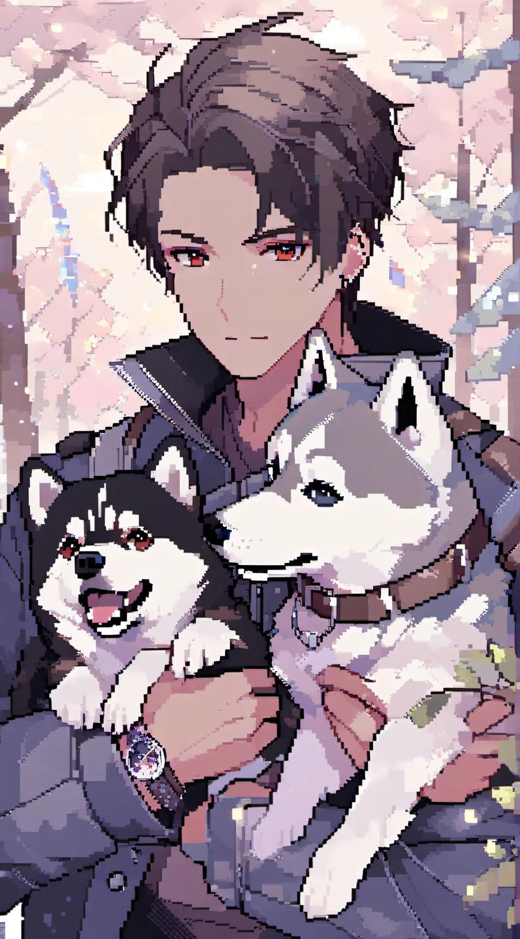 ai character: pregnant husky background