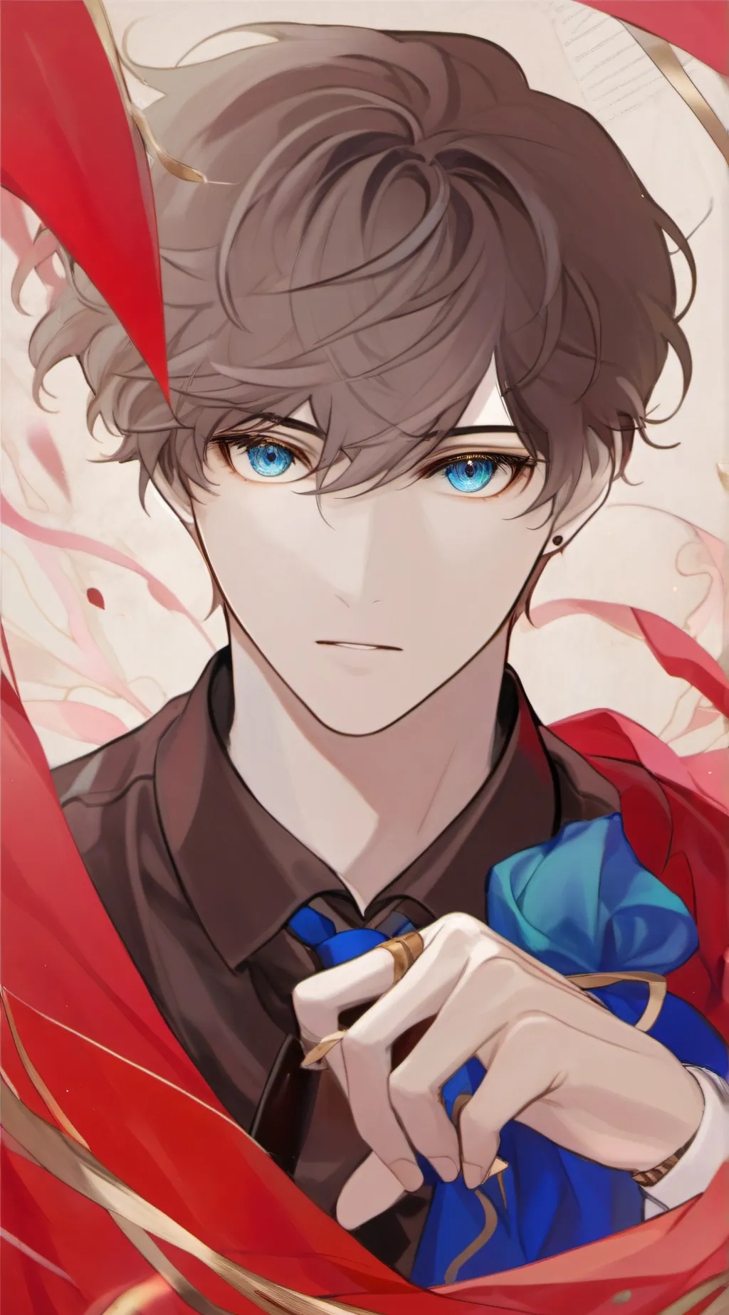 ai character: 🙀🩵 EIN 👀💙 background