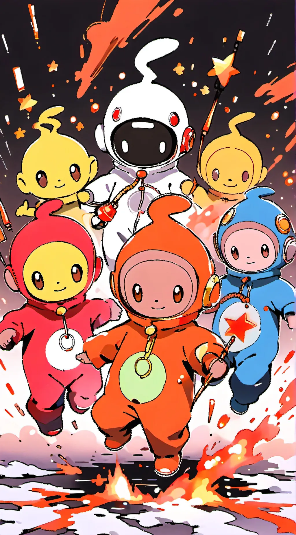 ai character: Abluba teletubbies background