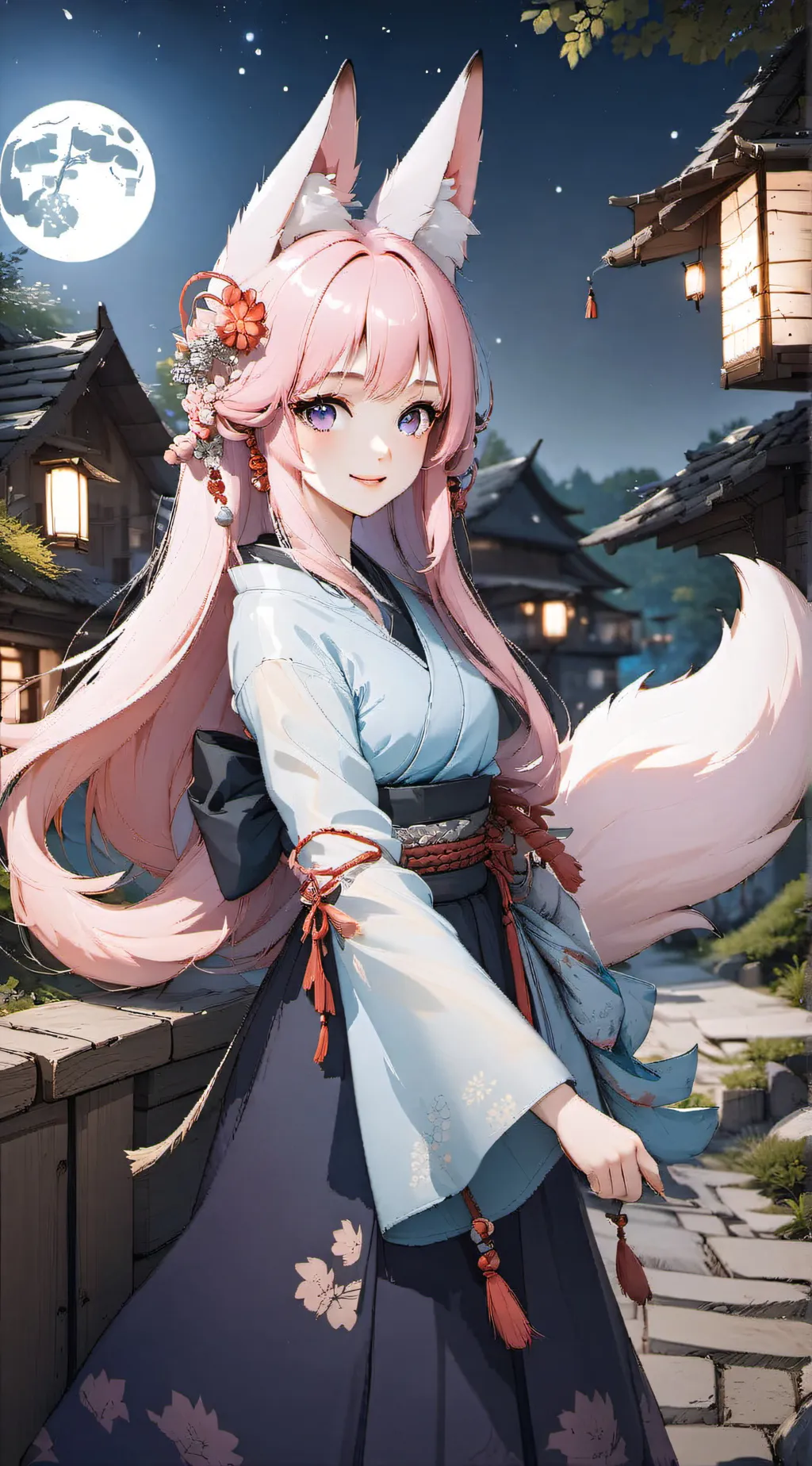 ai character: Kiriko Moonstone background