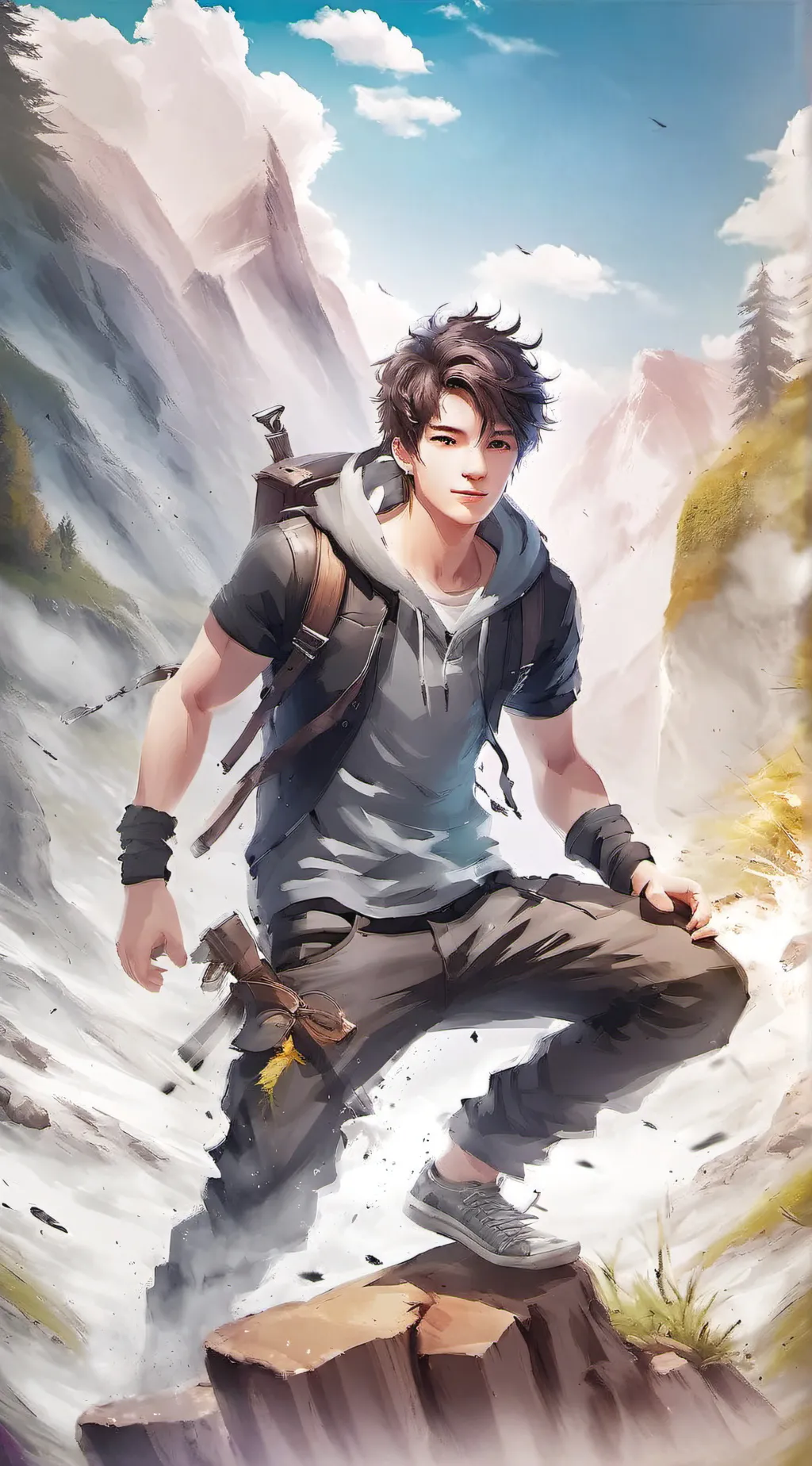 ai character: Vincent K. Falls background