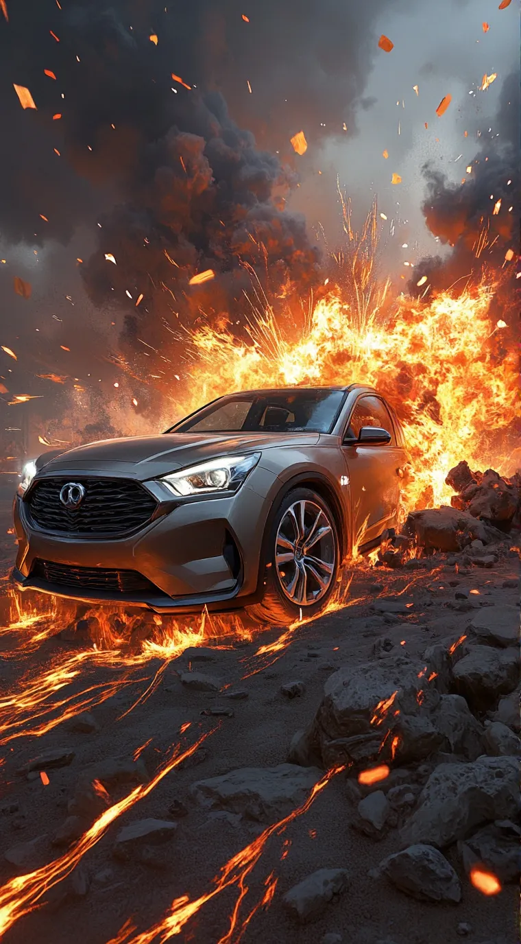 ai character: Car Explosion  background