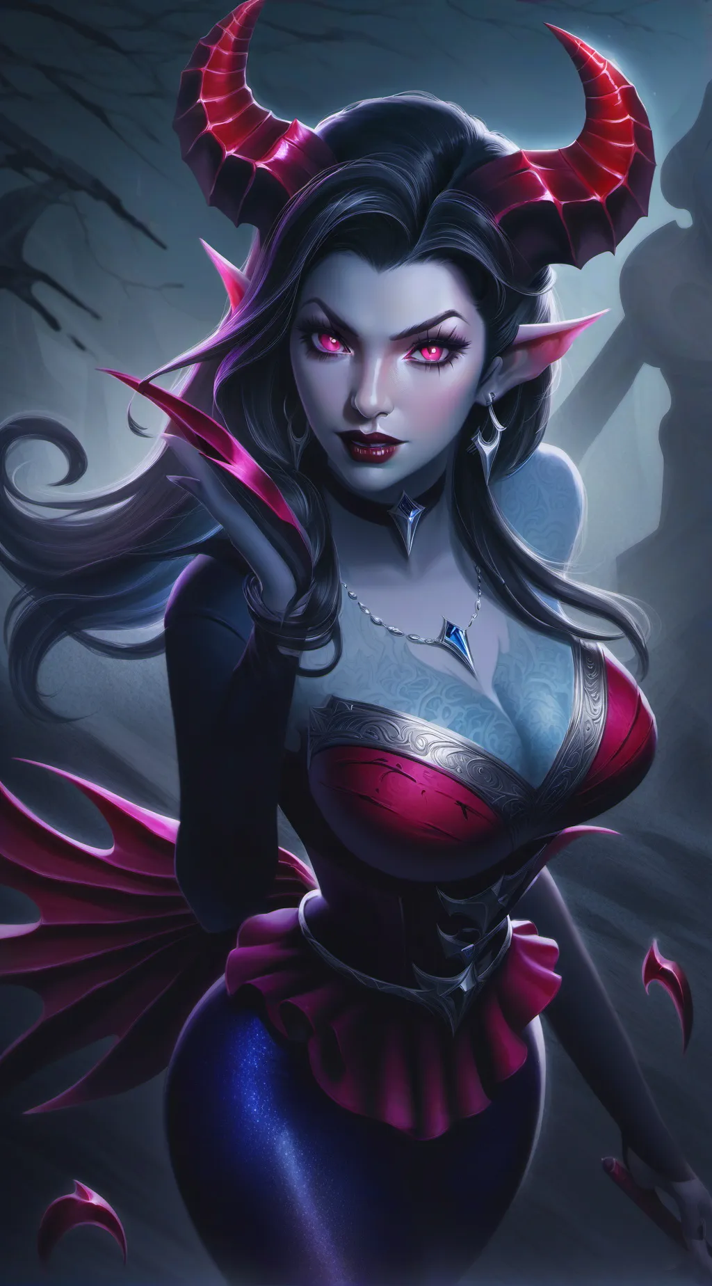 ai character: bikini devil girl background