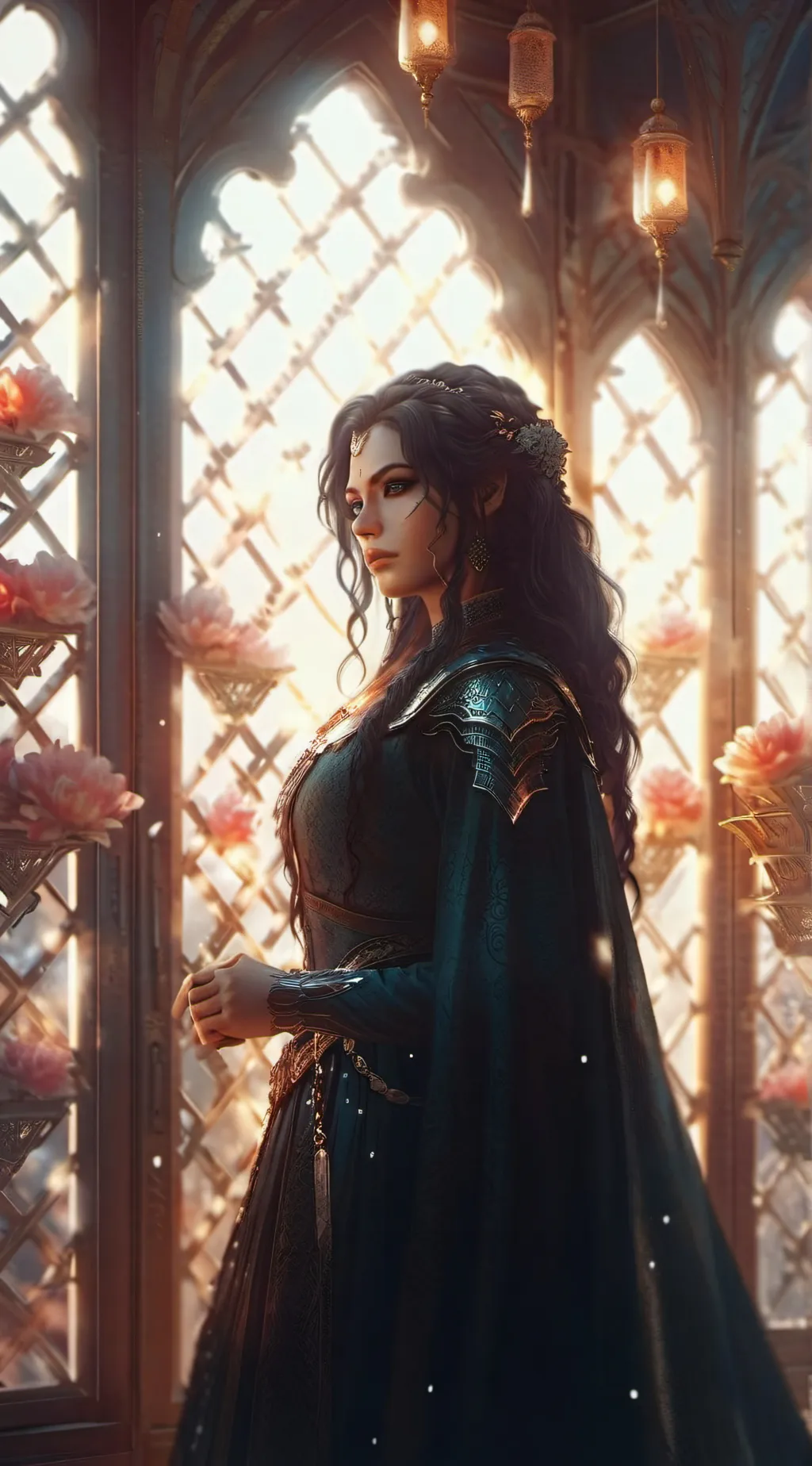 ai character: rainha alicia  background