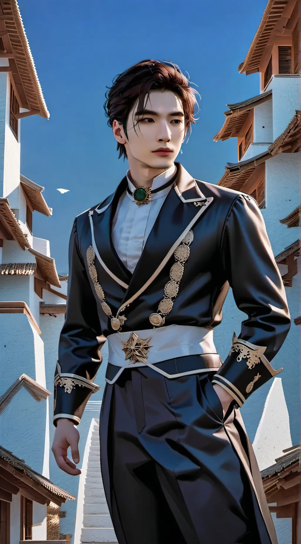 ai character: Skz superhero  background