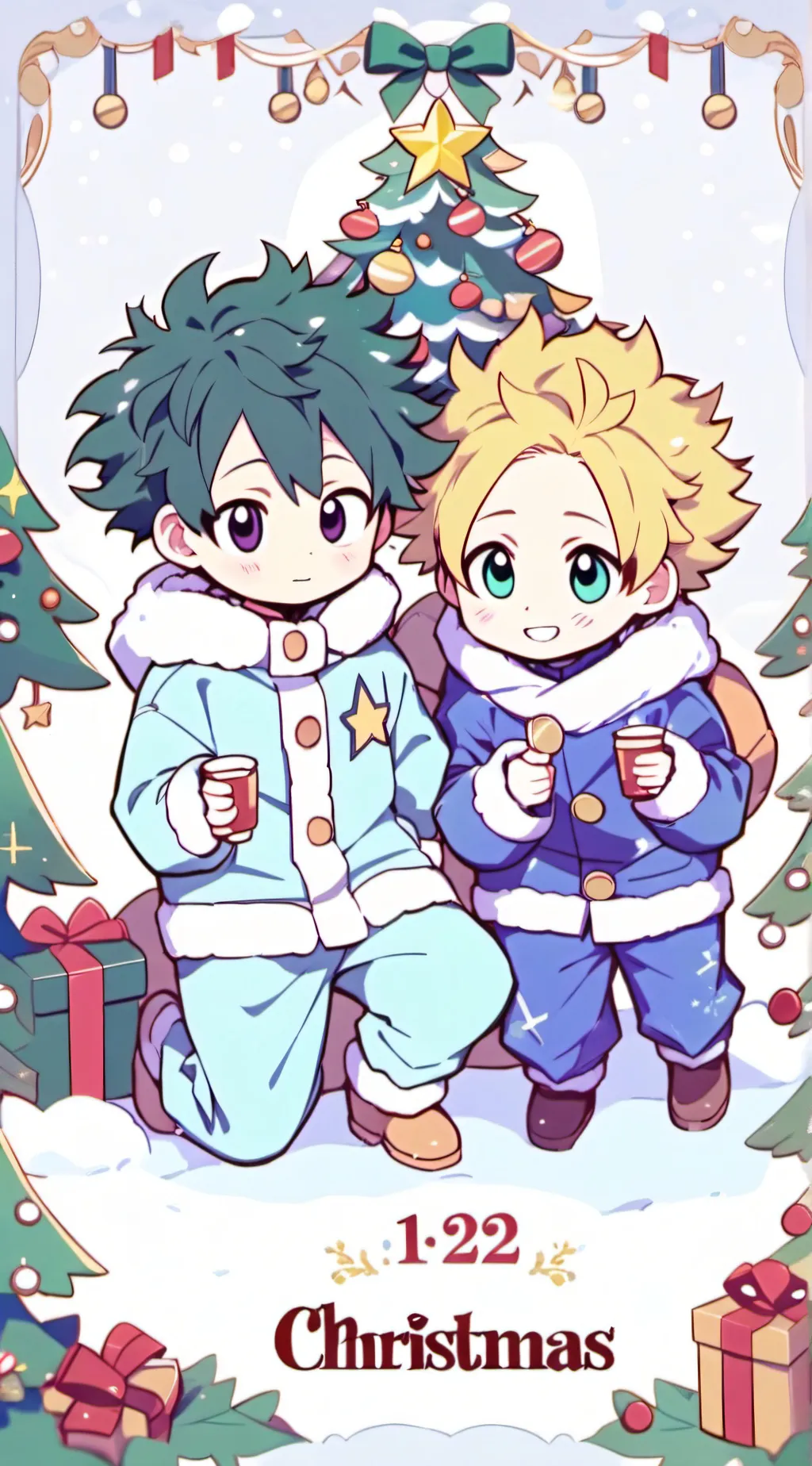 ai character: MHA Christmas 2.0 background