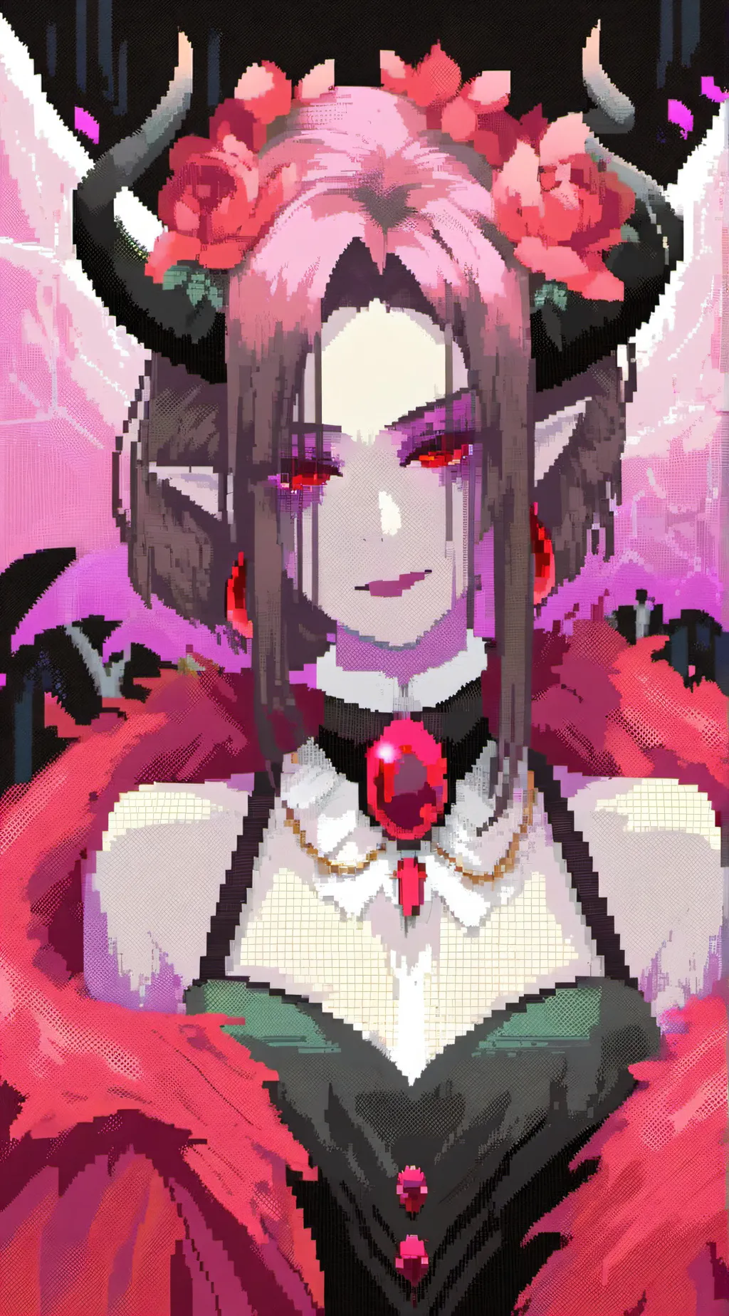 ai character: Demon queen  background