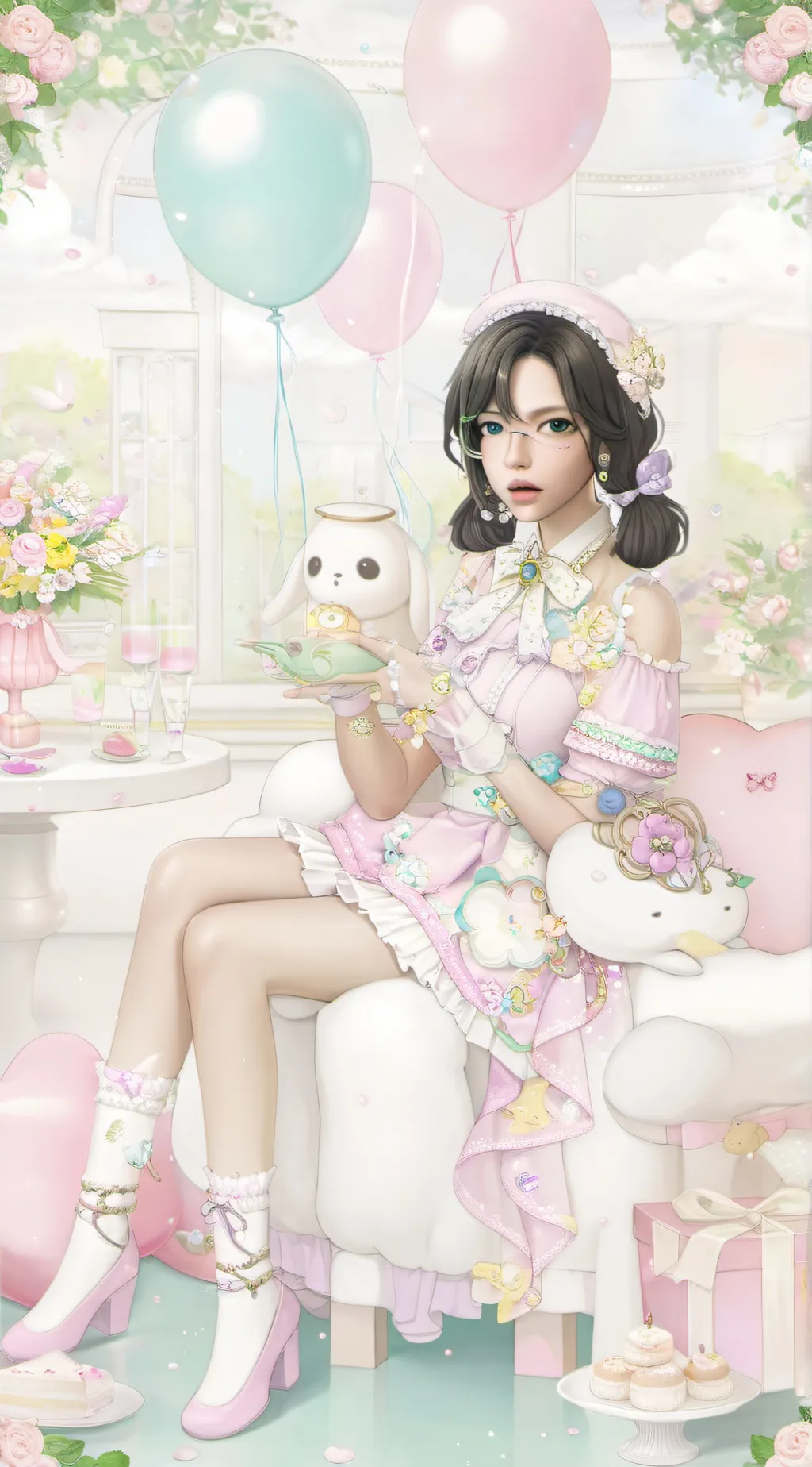 ai character: wonderland background