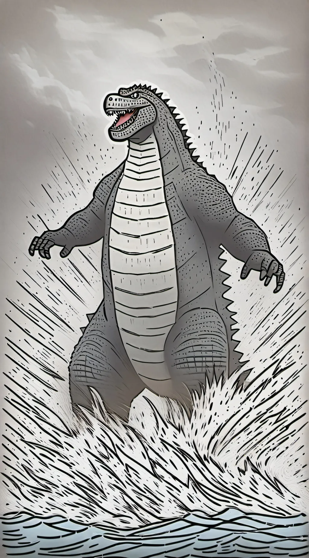 ai character: Godzilla background