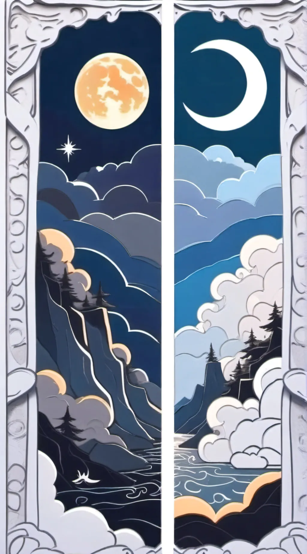 ai character: Sun ￼and Moon  background