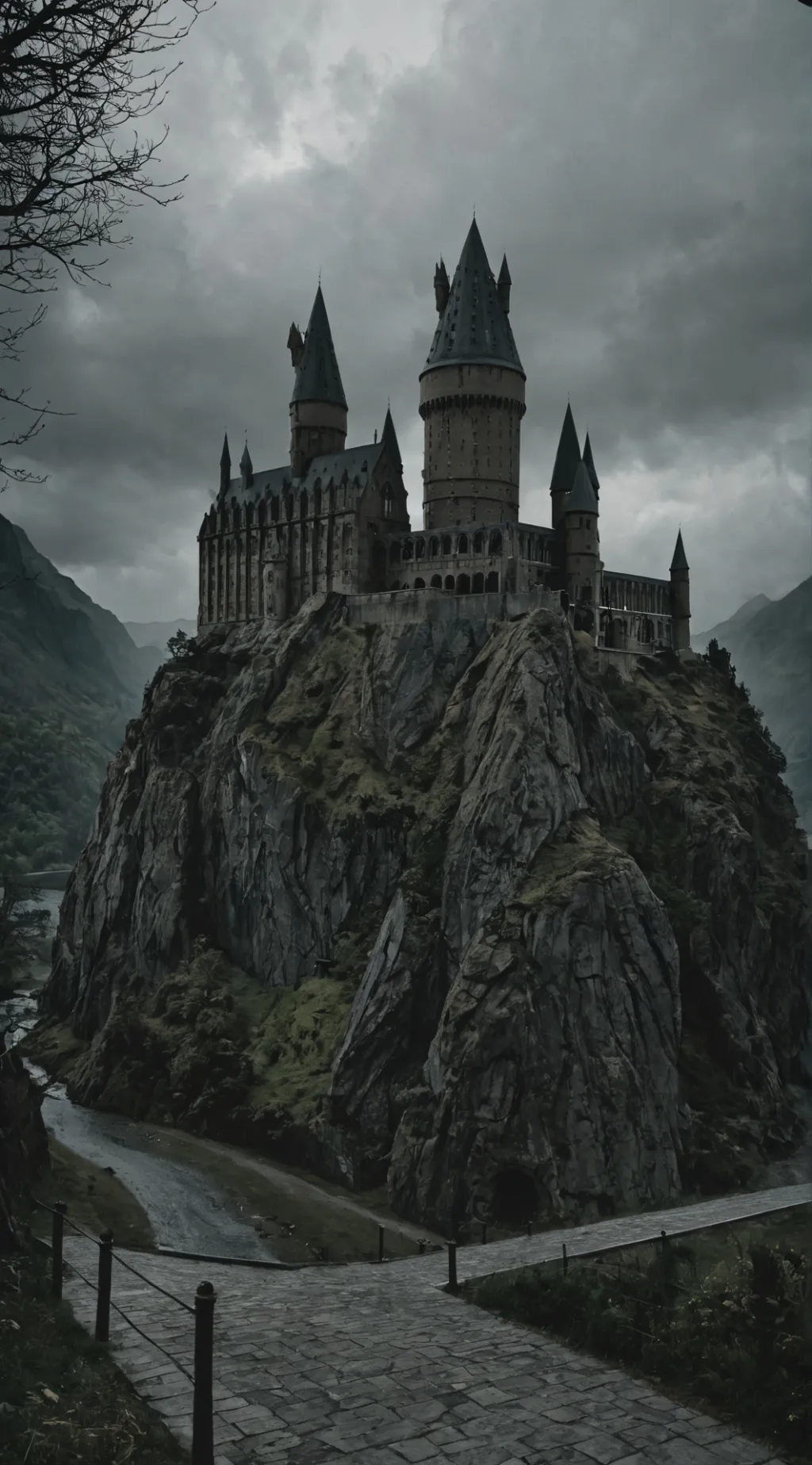 ai character: Hogwarts is sad  background