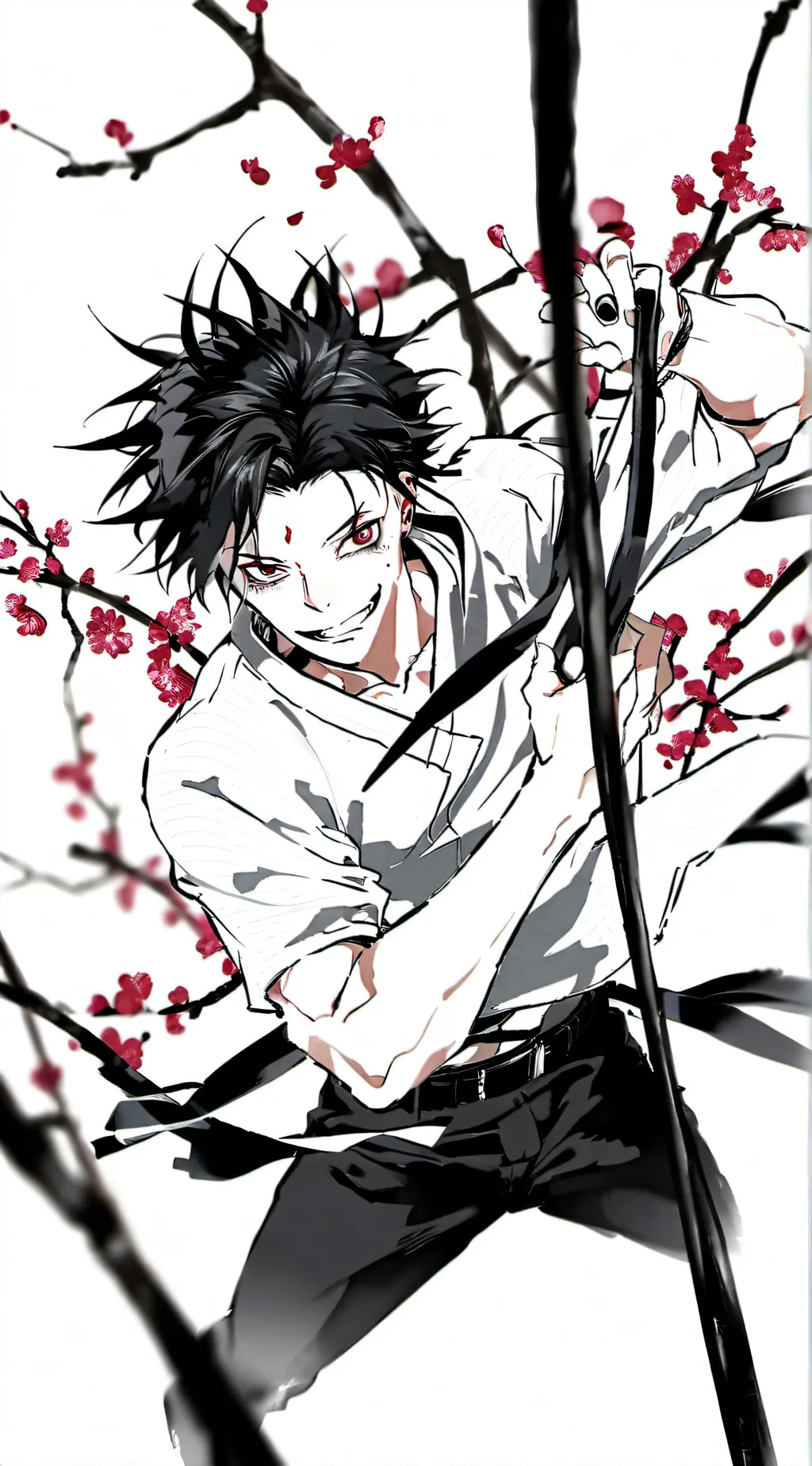 ai character: gojo contra sukuna background