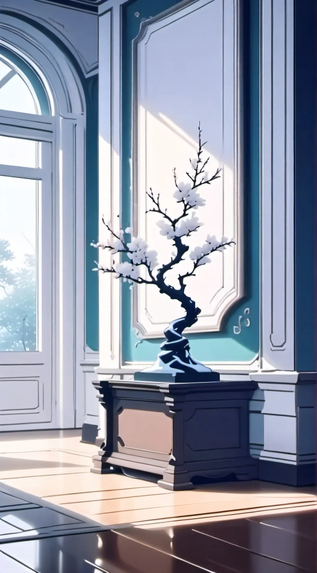 ai character: hand in the box background