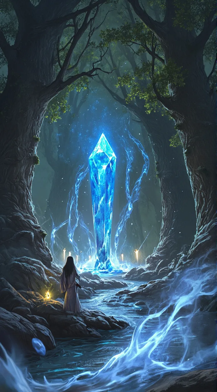 ai character: Land Of Crystal. background