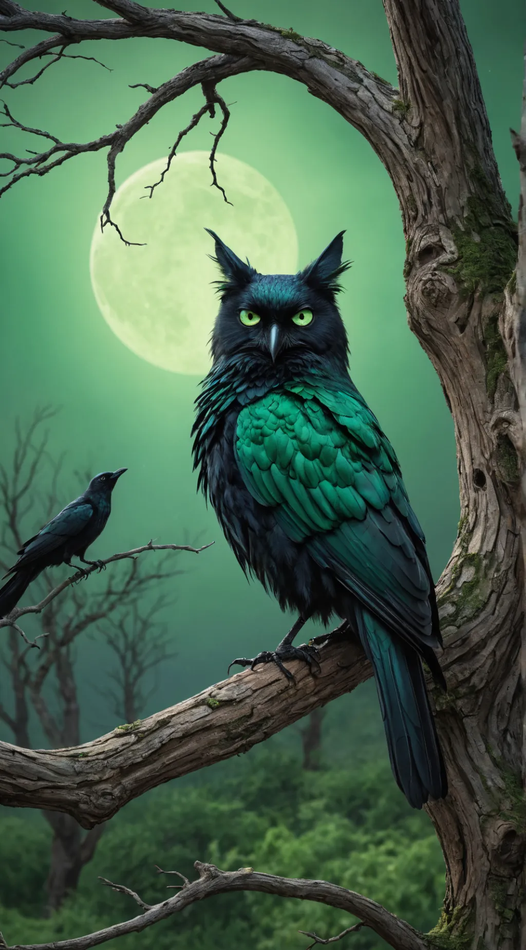 ai character: cat bird background