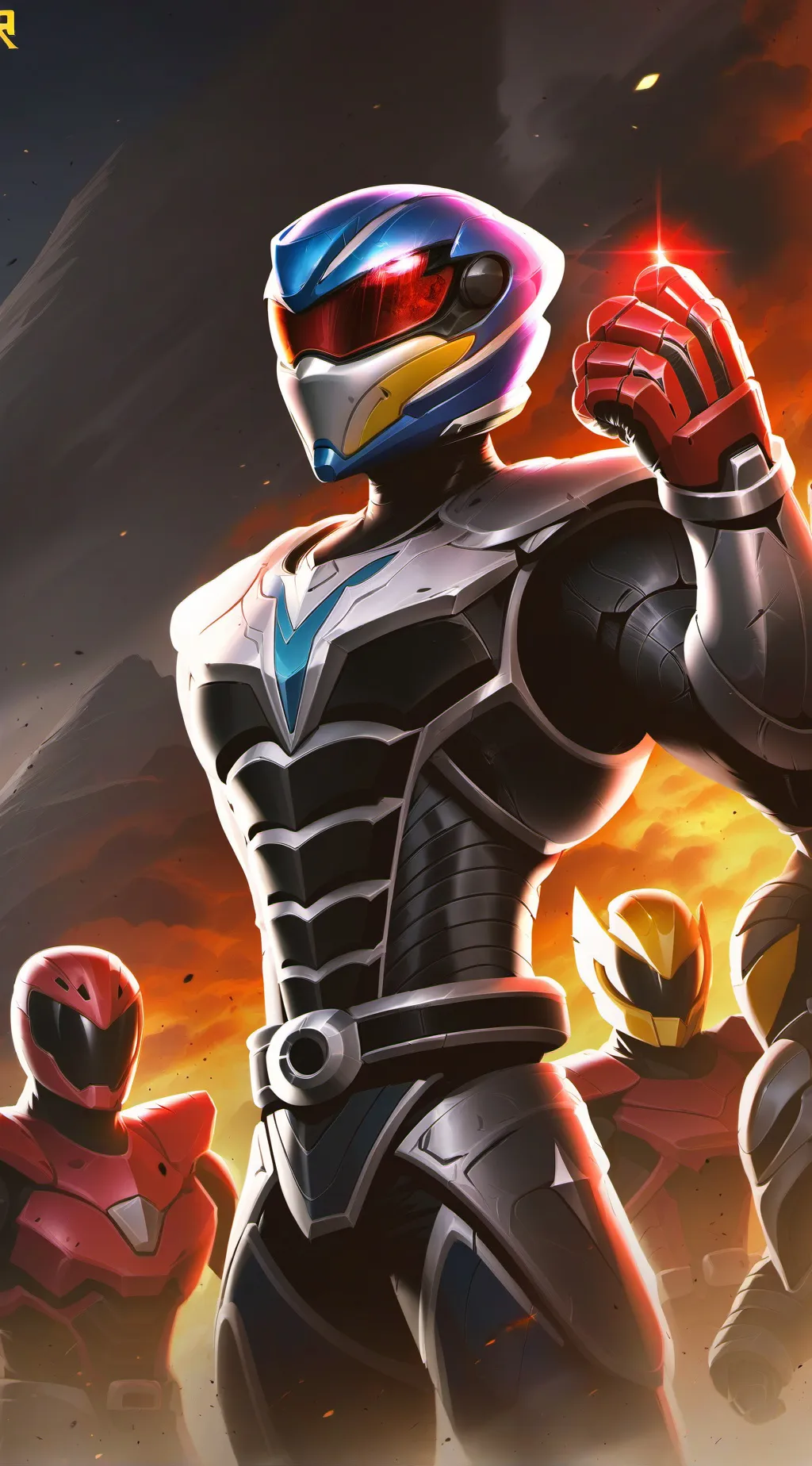 ai character: Power rangers LR background