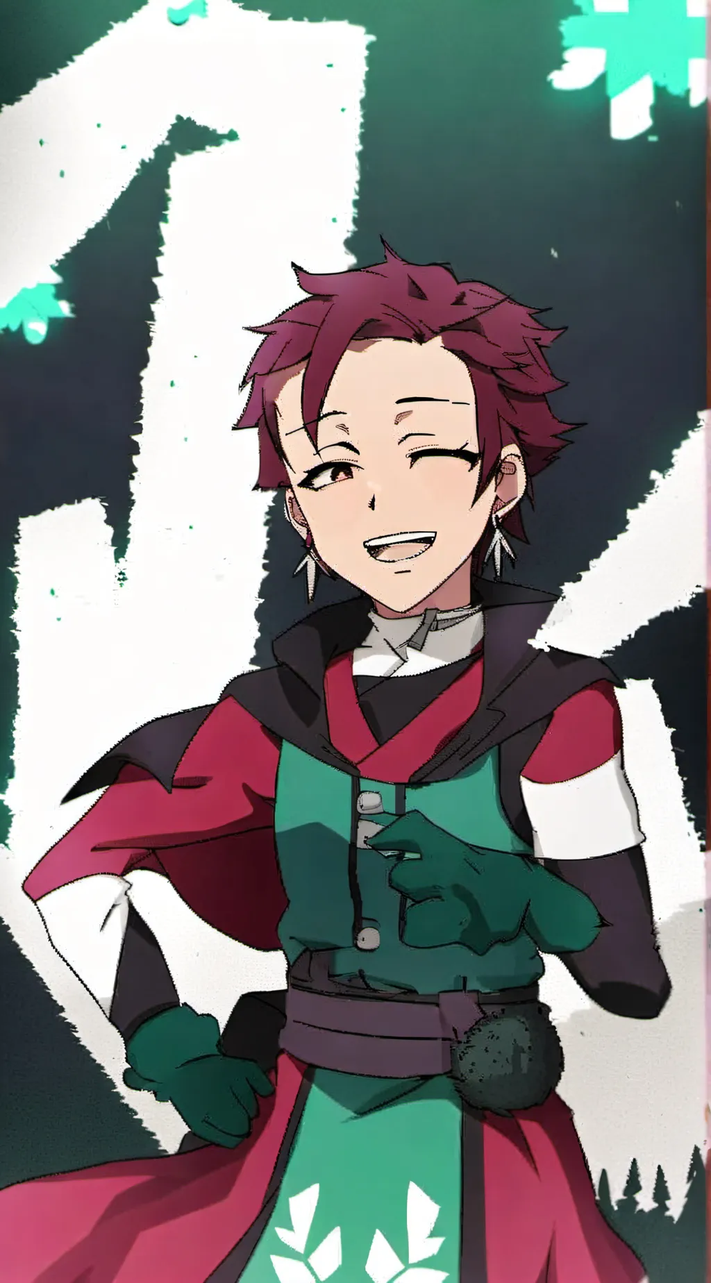 ai character: Tanjiro  background