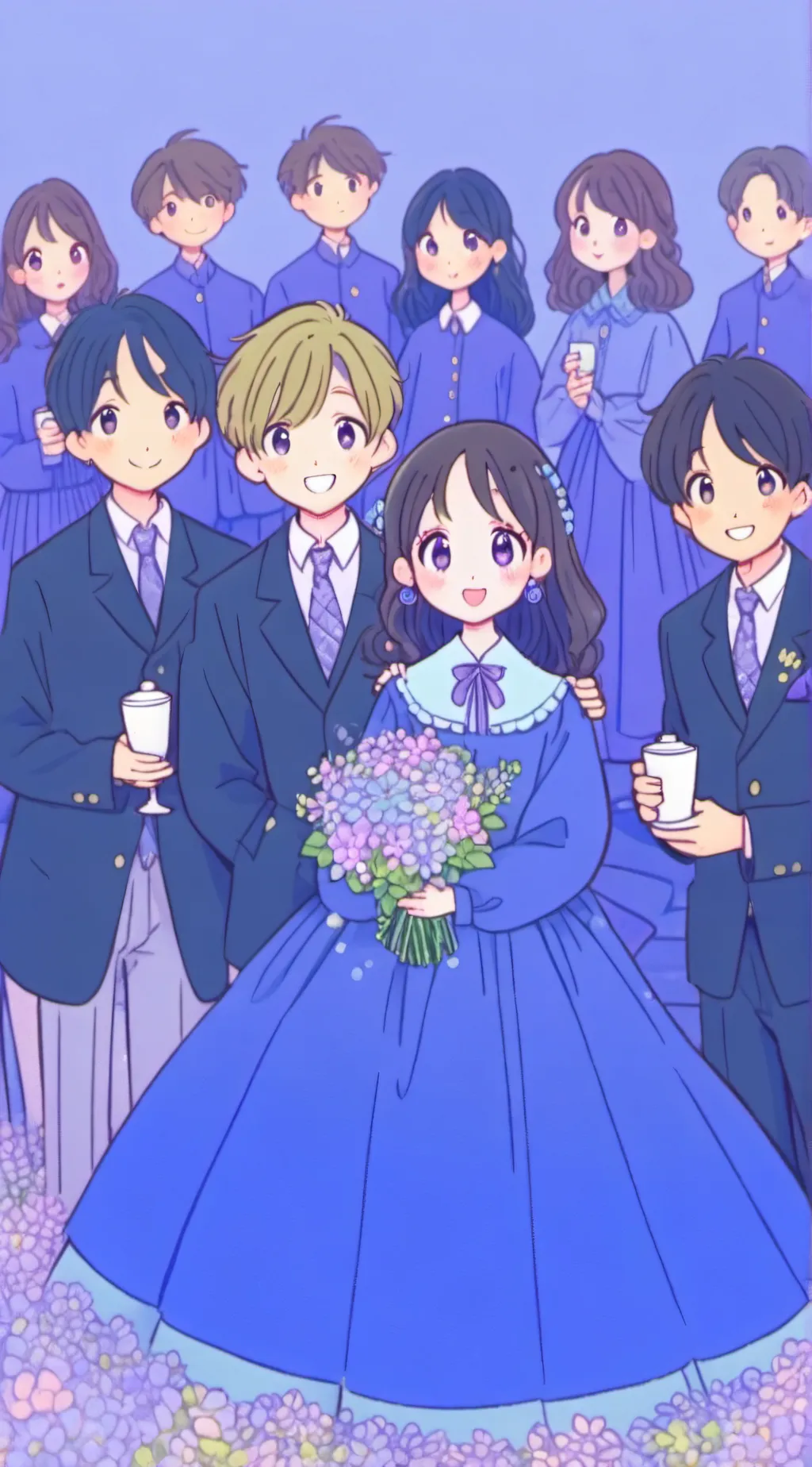 ai character: group of people background