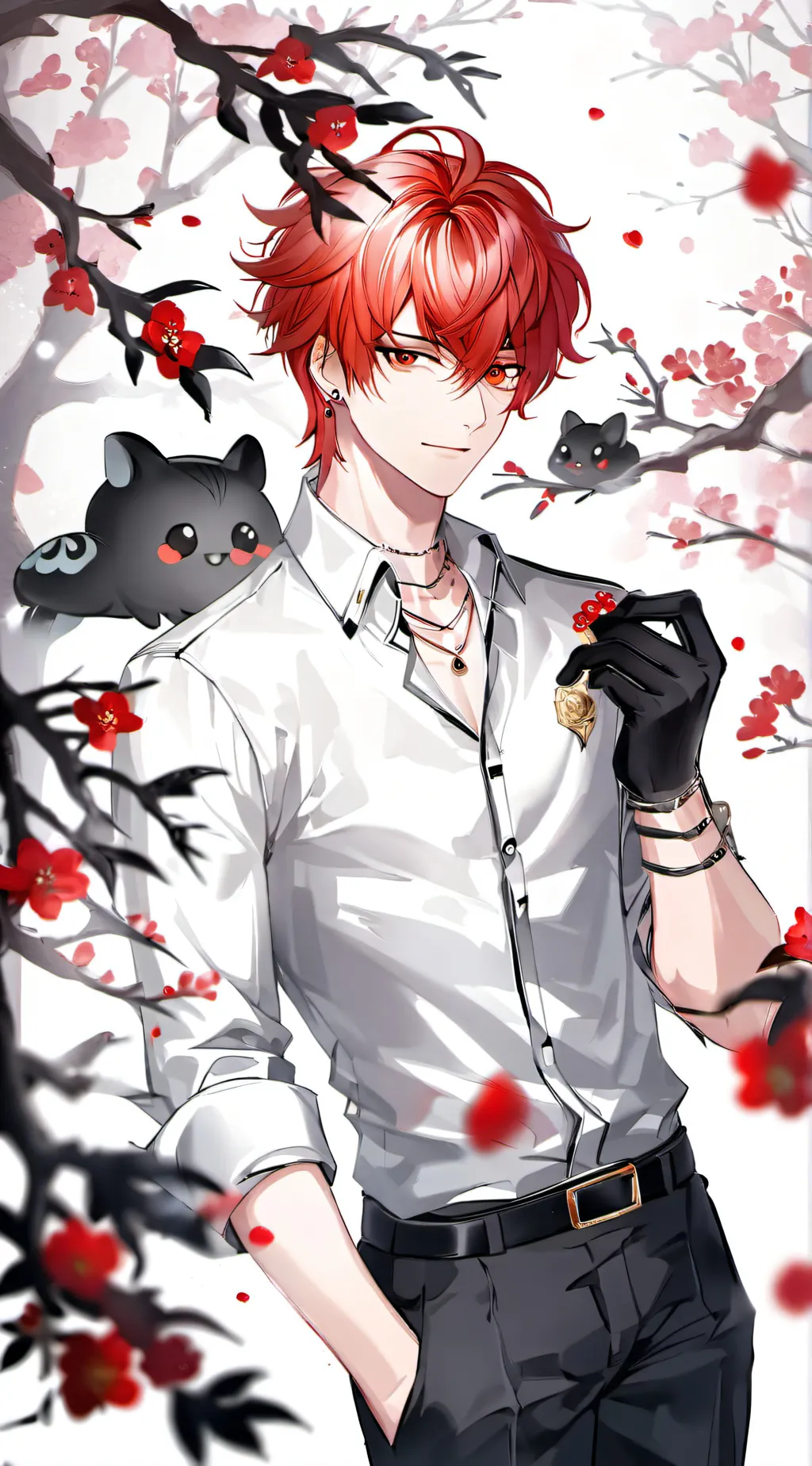 ai character: Ash magma background