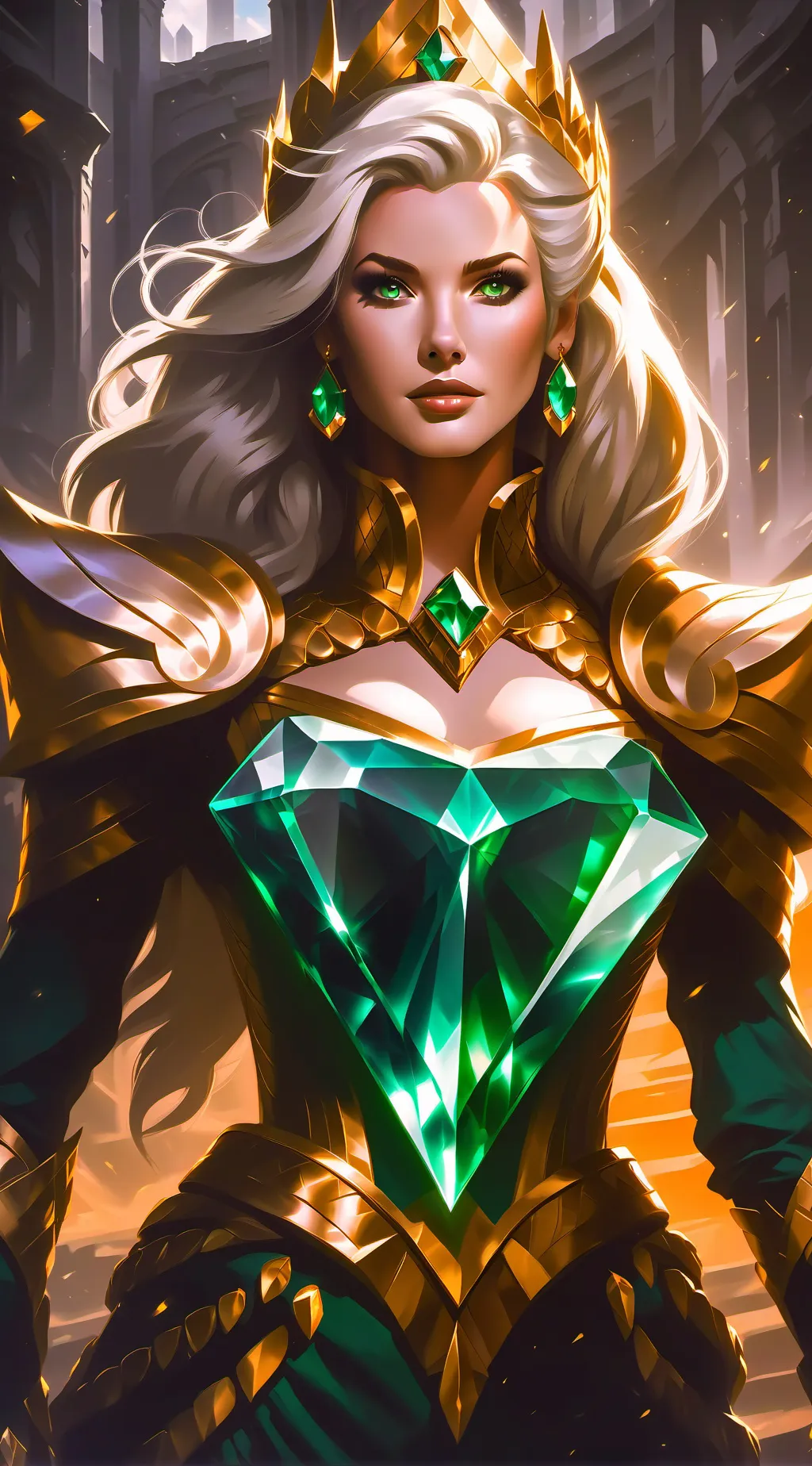 ai character: Verdant diamond background