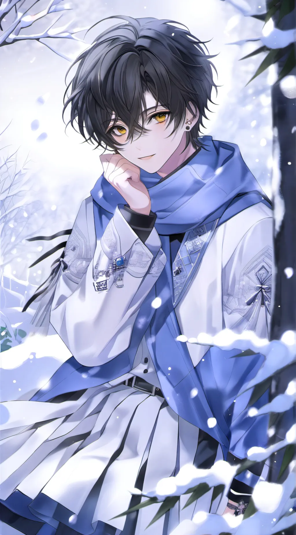 ai character: Snow background