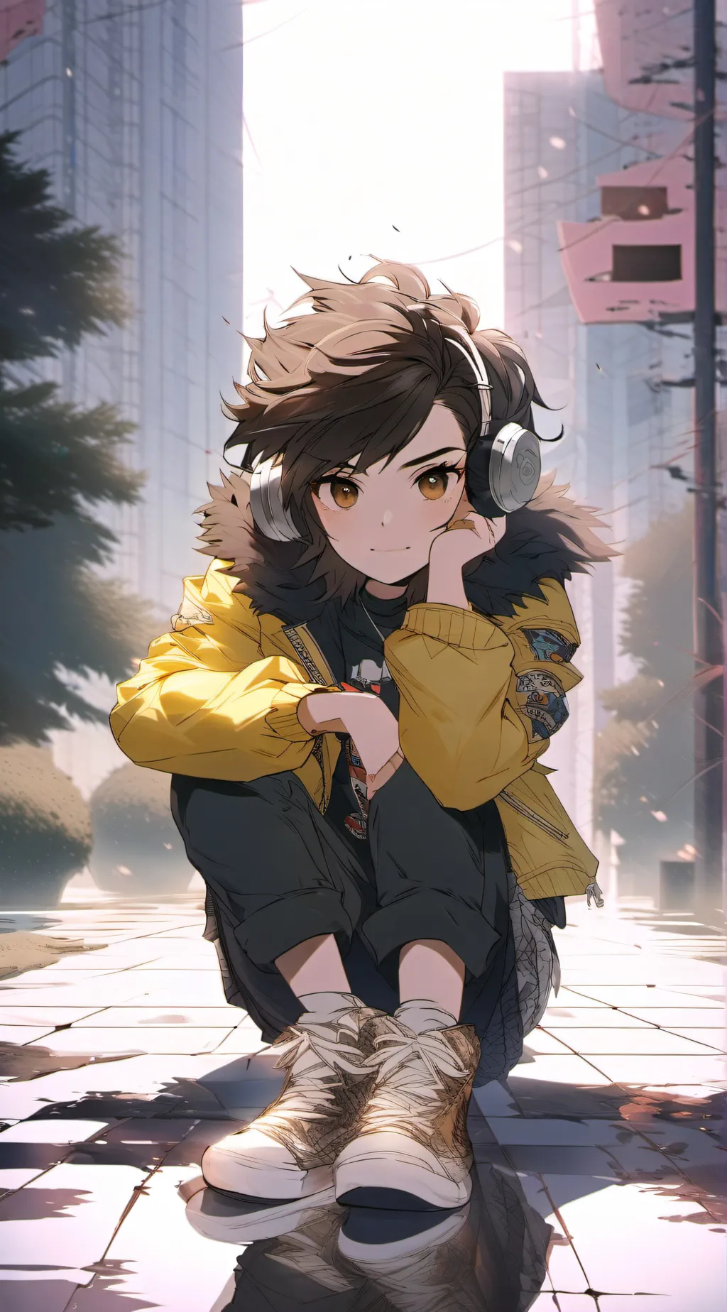 ai character: Checker background