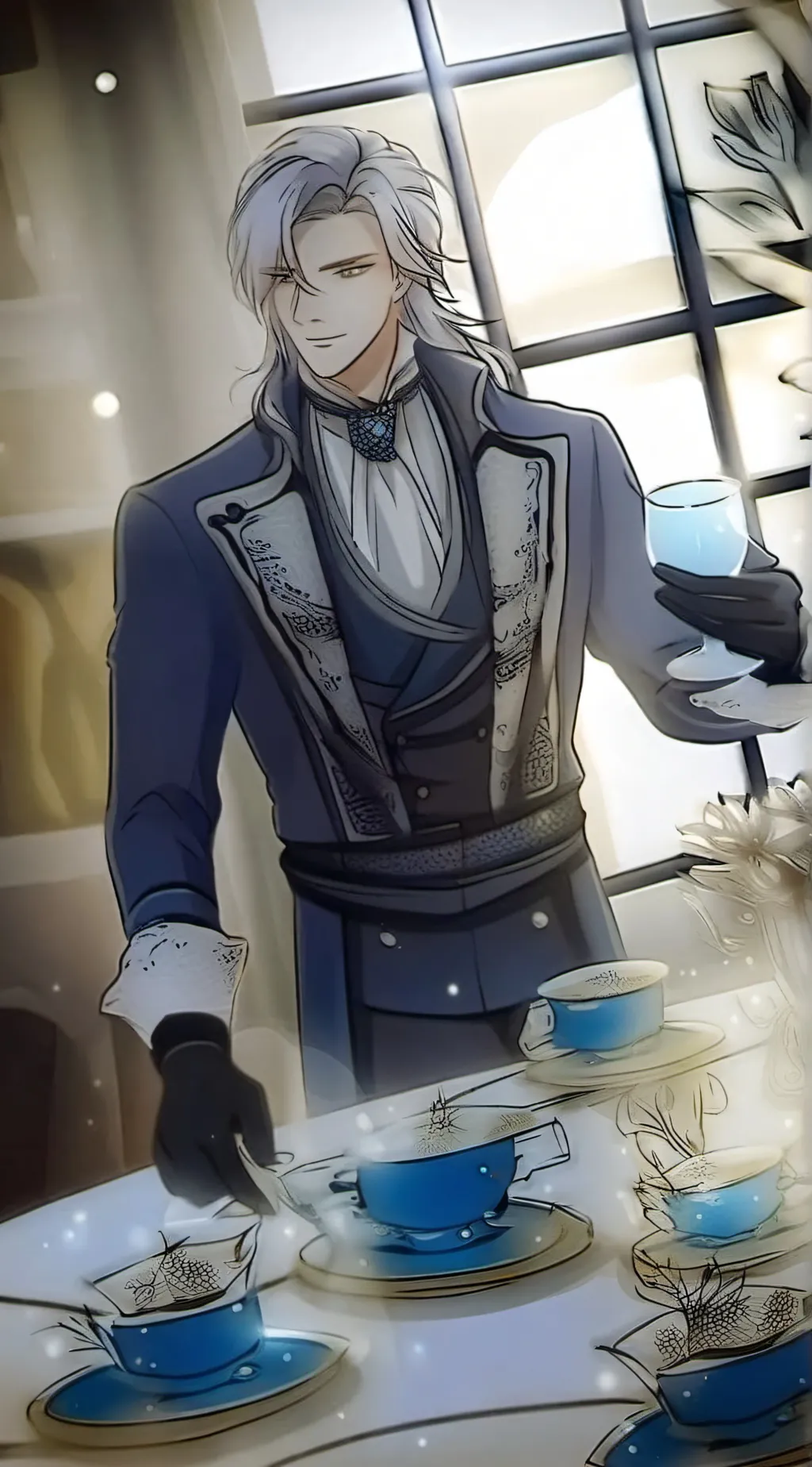 ai character: Neuvillette  background