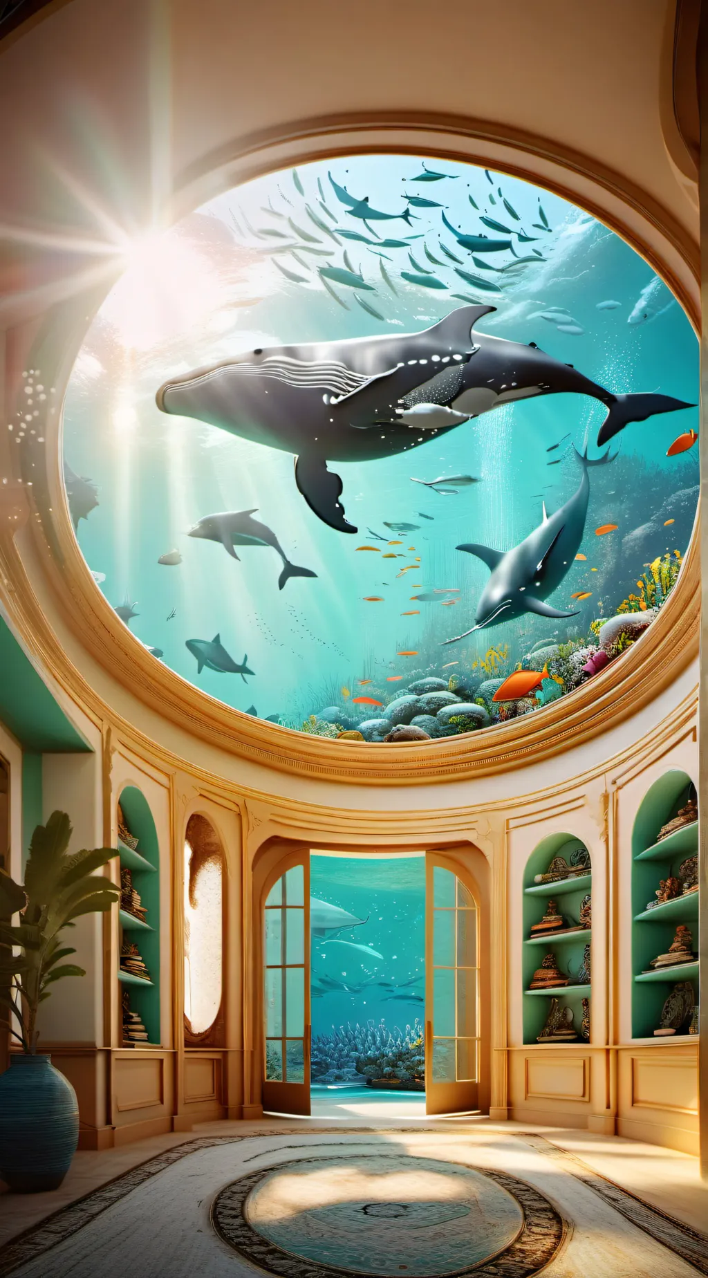 ai character: water background