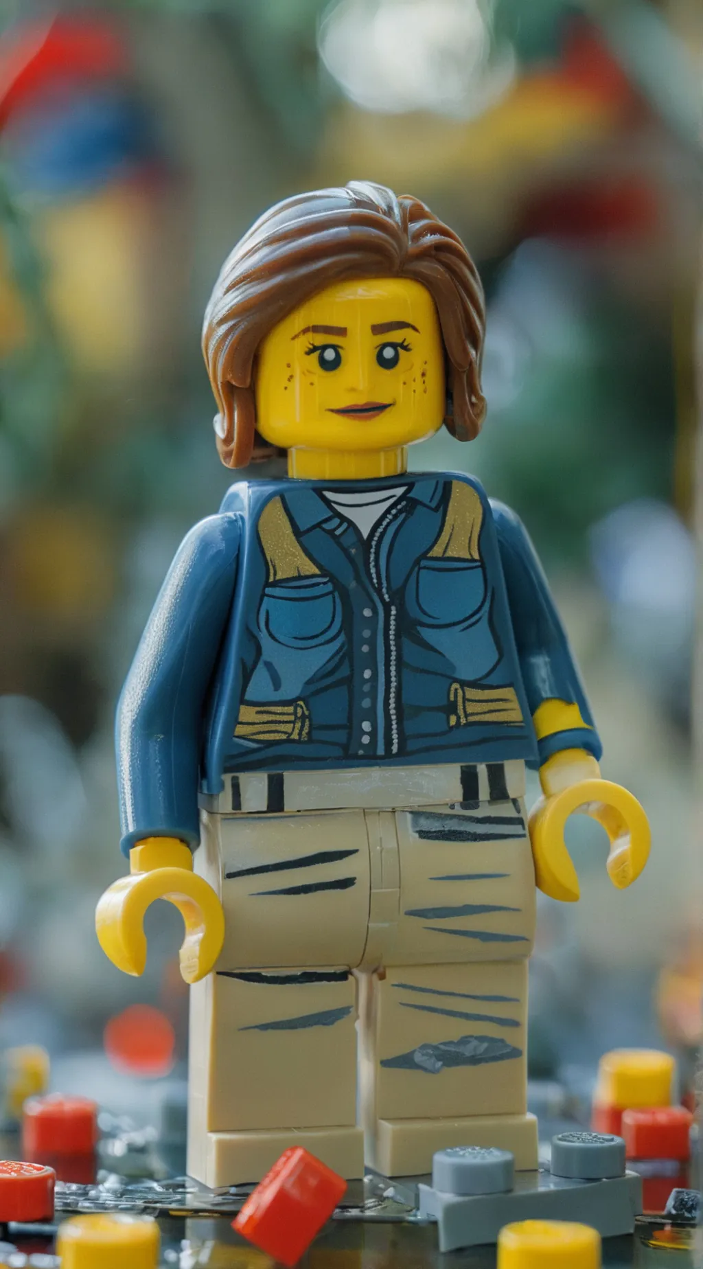 ai character: LEGO background