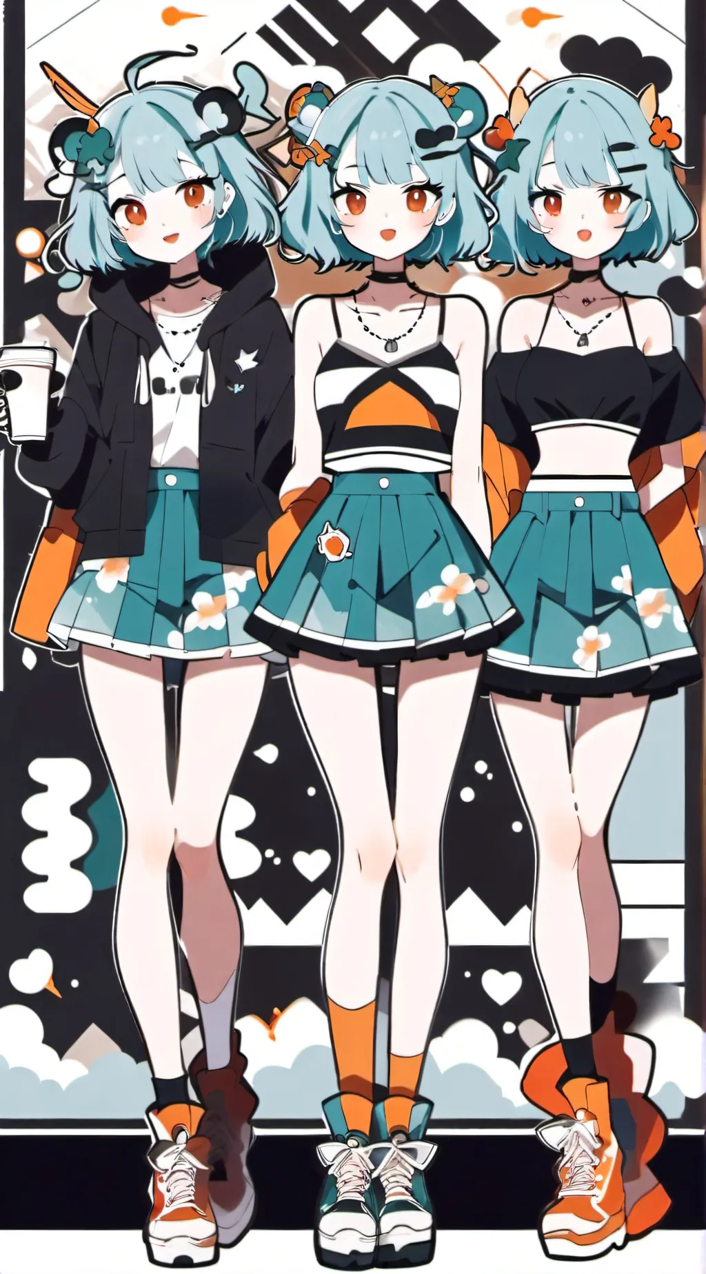 ai character: Alice,Ivy and May background