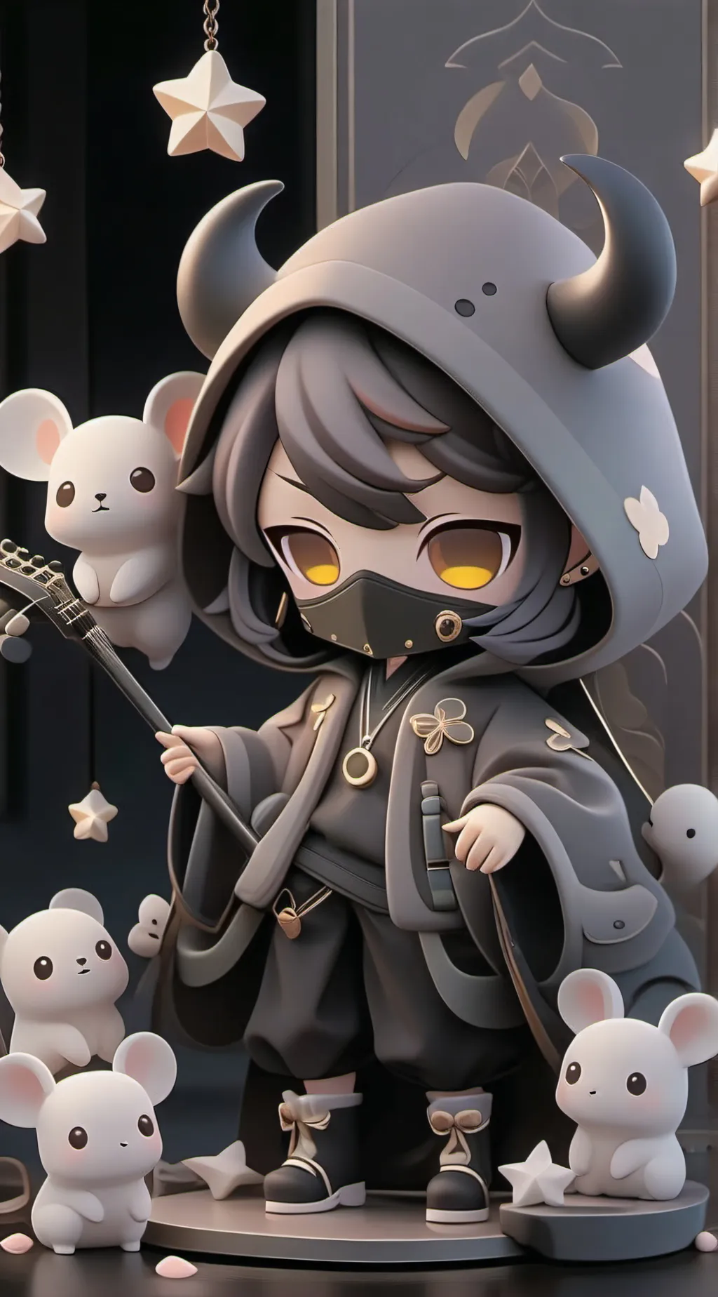 ai character: figura de acción  background