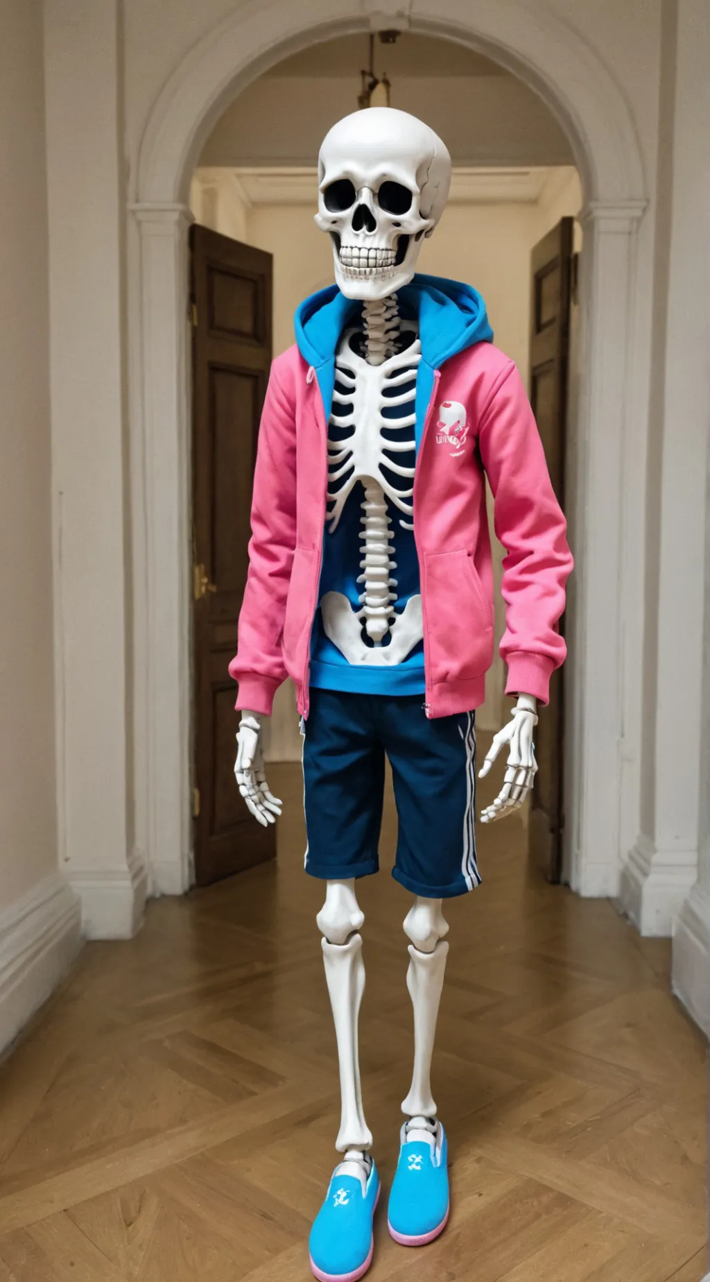 ai character: skeleton  background