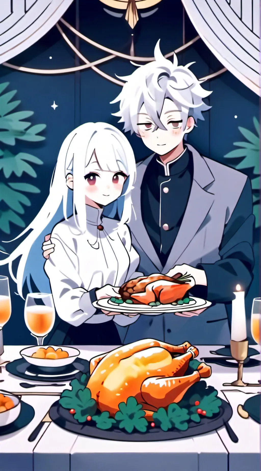 ai character: Mha thanksgiving  background