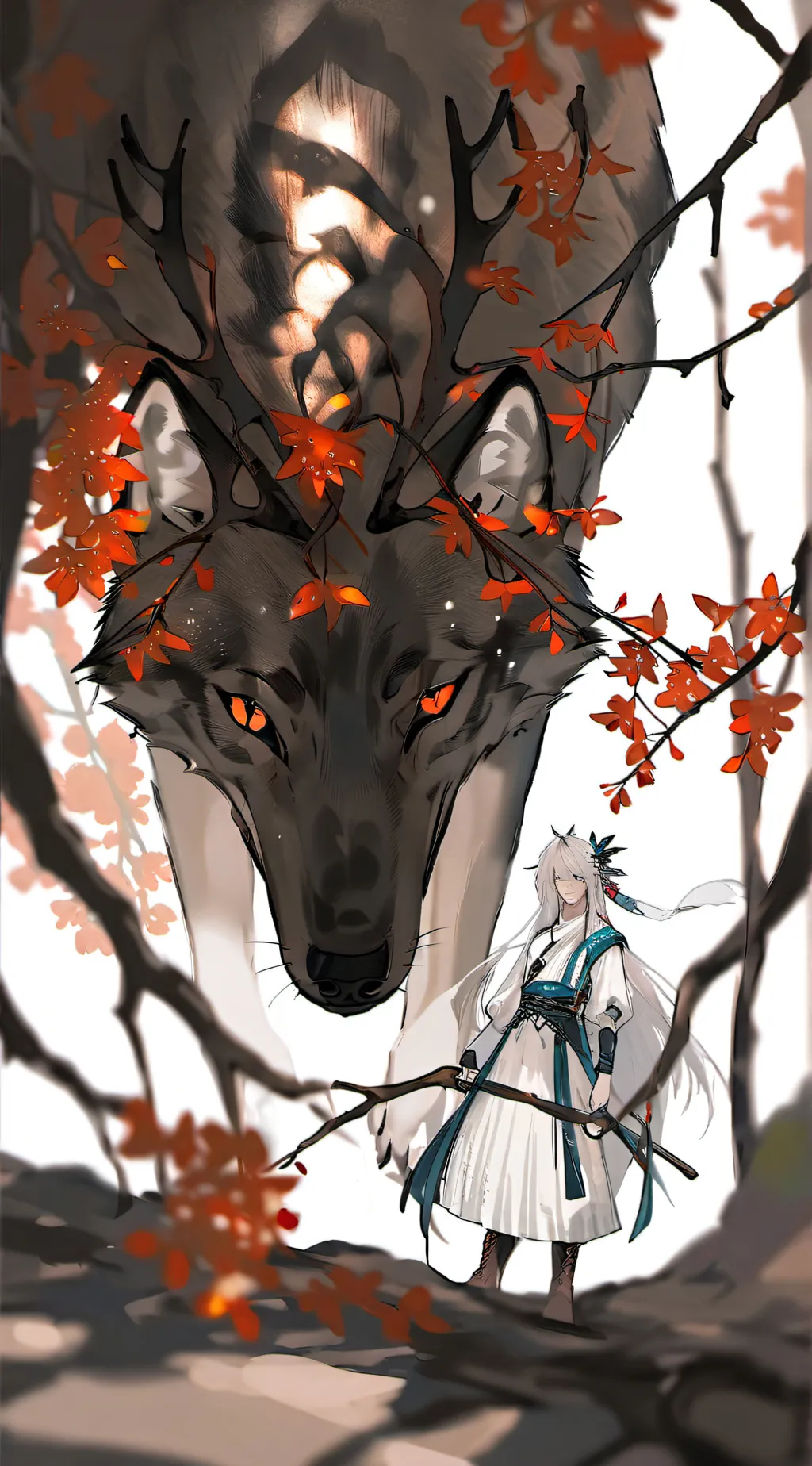 ai character: one eye or scar background