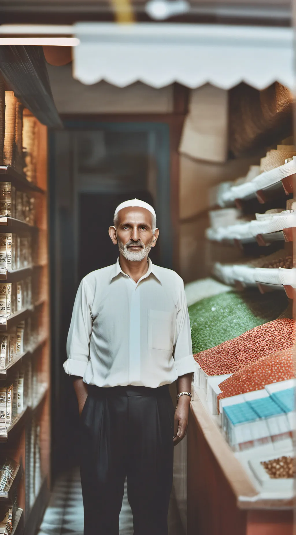 ai character: shopkeeper background