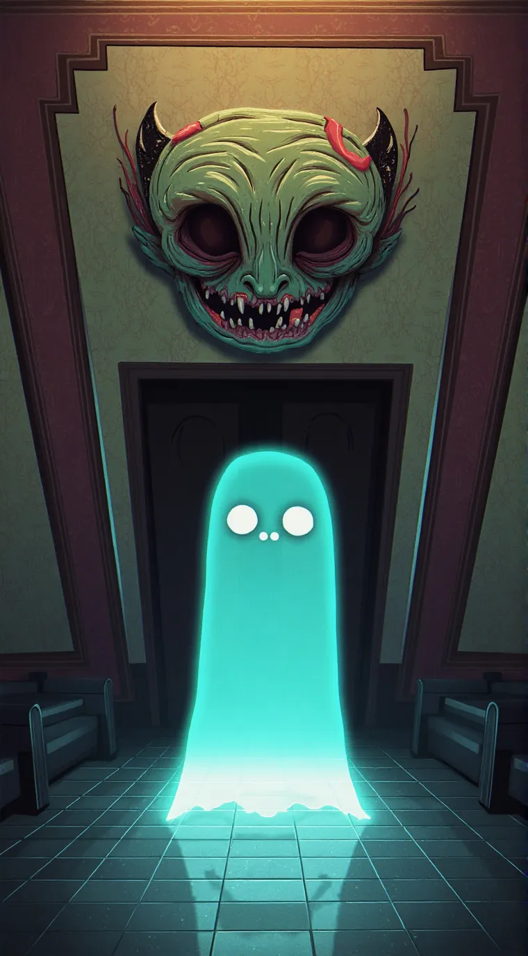 ai character: Creepy mask  background