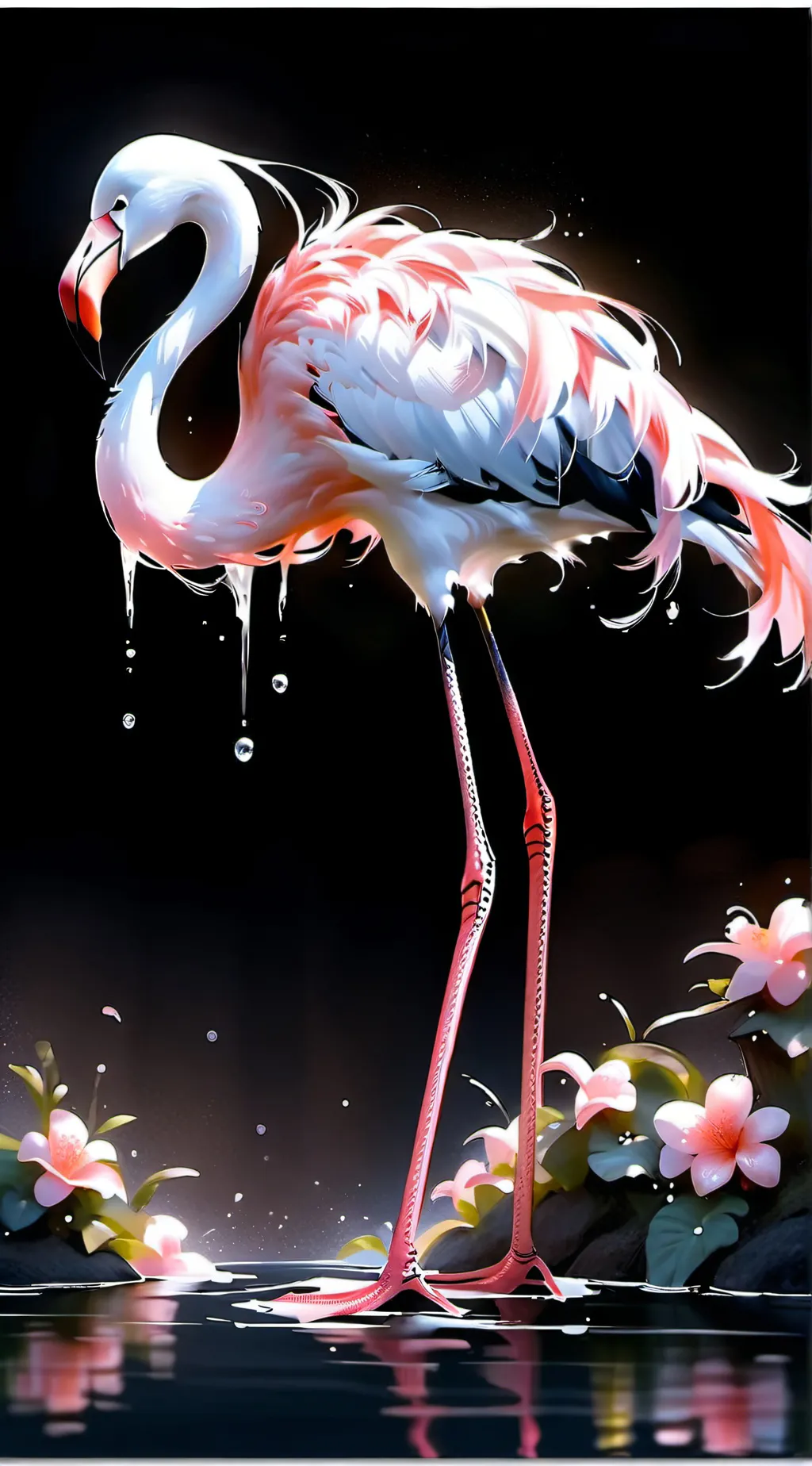 ai character: Zesty flamingo  background