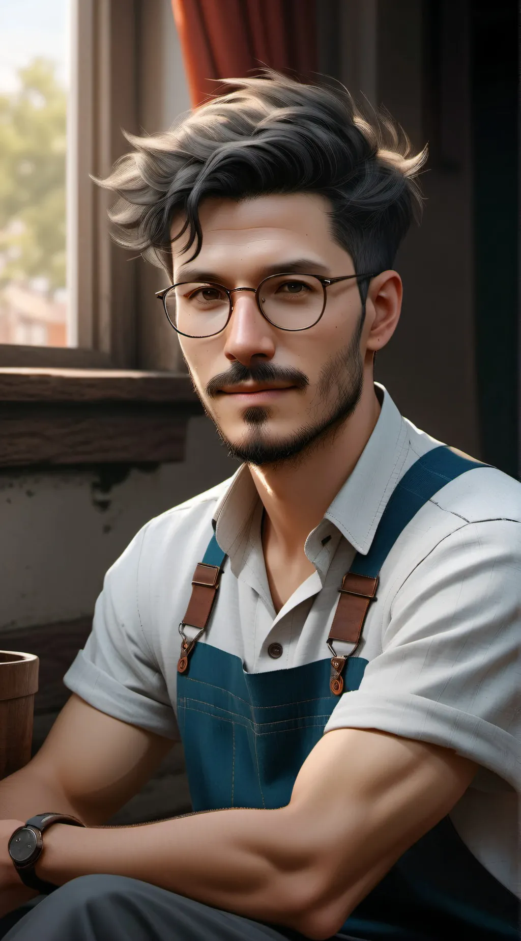 ai character: Matt sharp  background