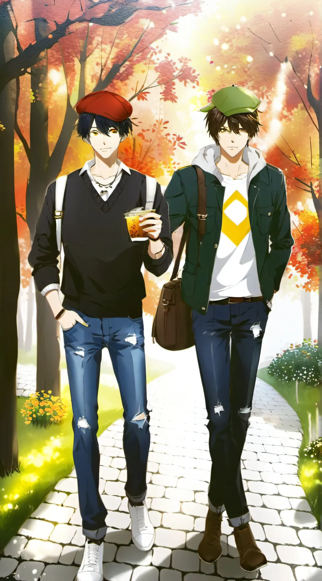 ai character: Mario and Luigi  background