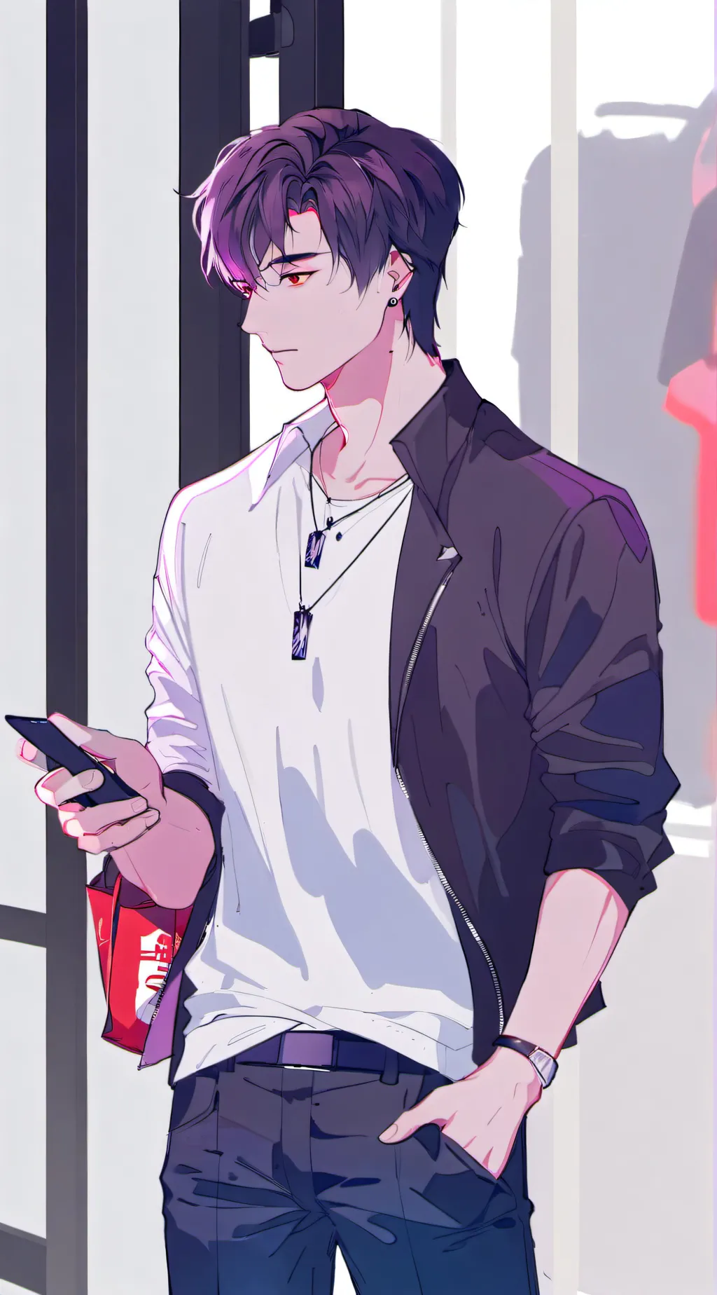 ai character: Handsome man background