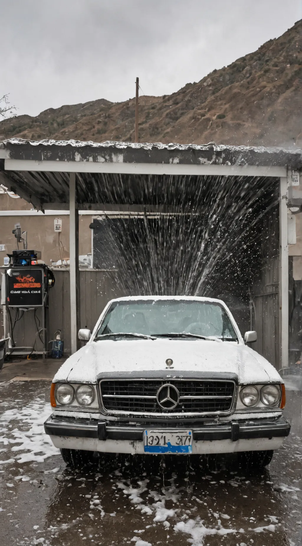 ai character: Car wash background