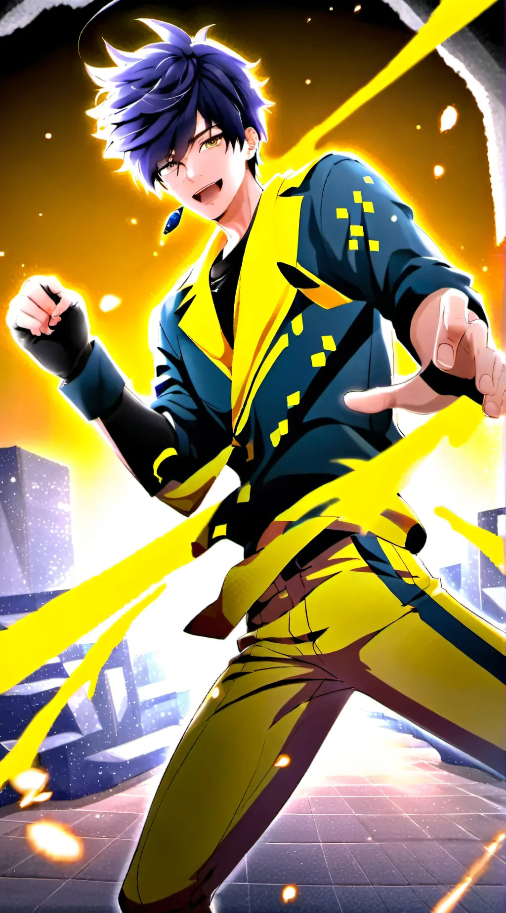 ai character: happy background