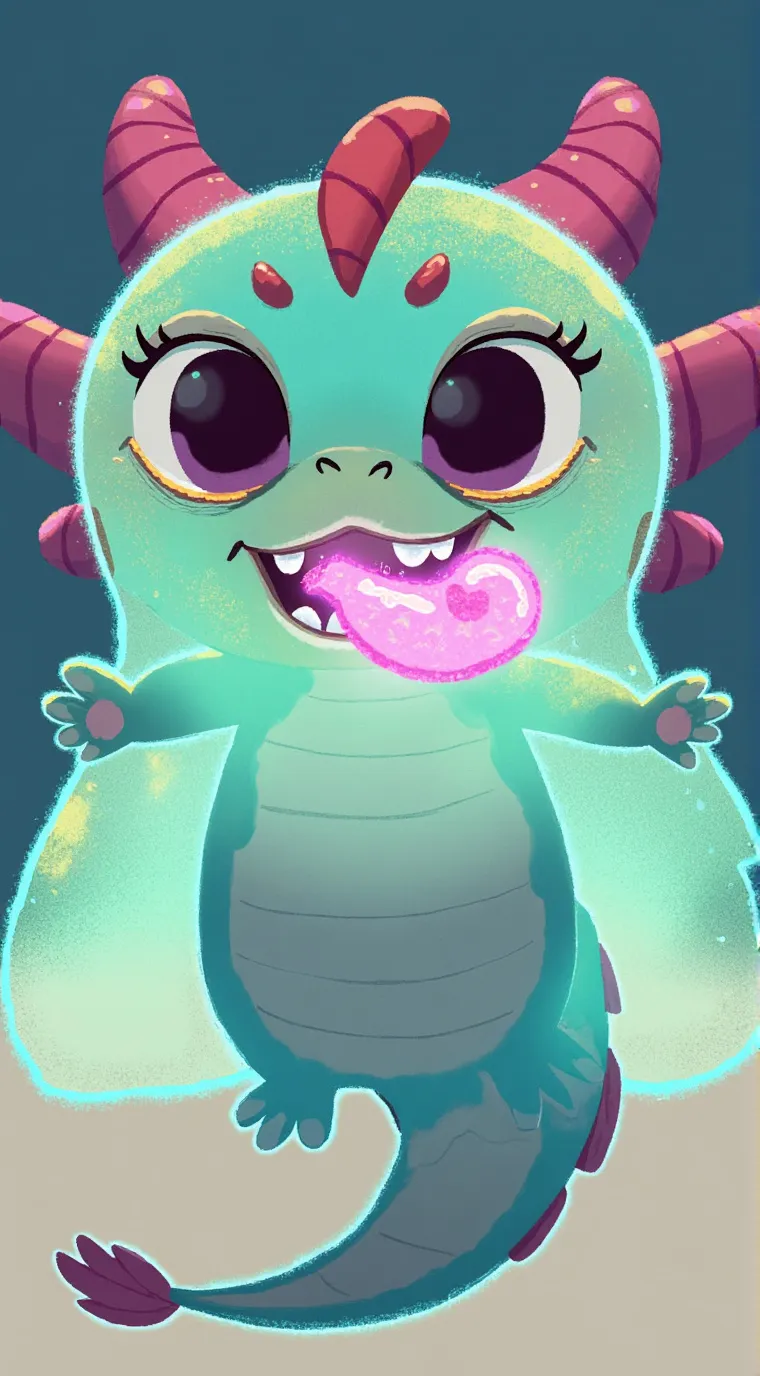 ai character: The licking dragon background