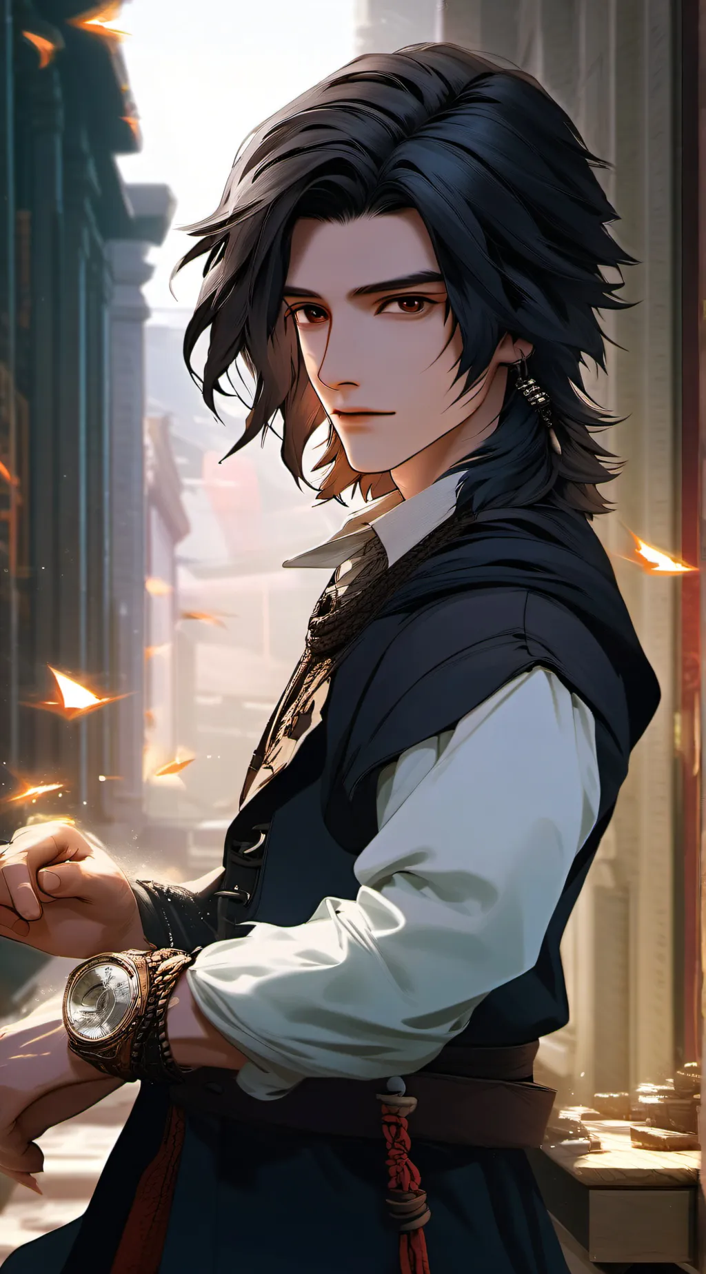 ai character: Time traveller  background